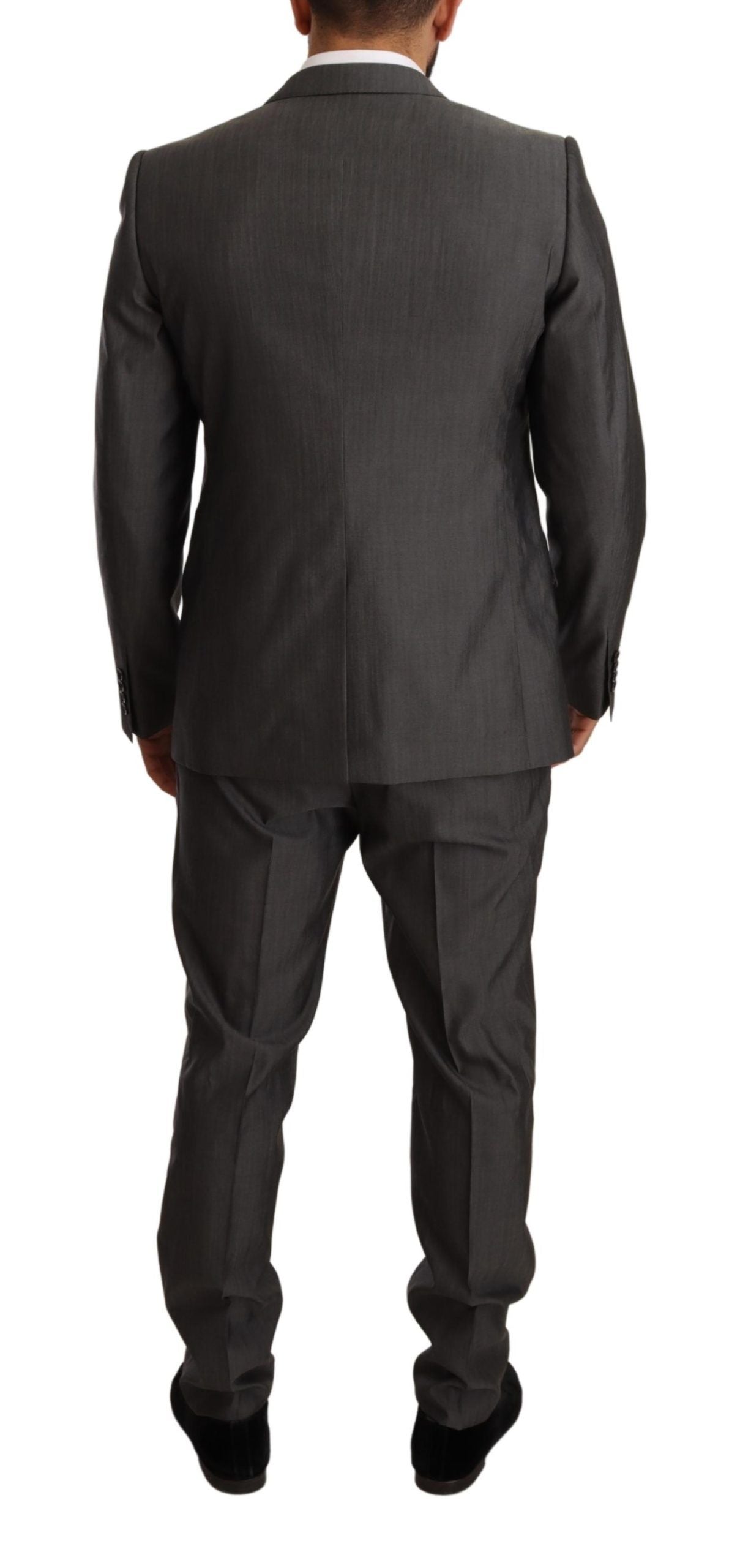 Dolce & Gabbana Gray Metallic MARTINI Slim Fit Set Men's Suit