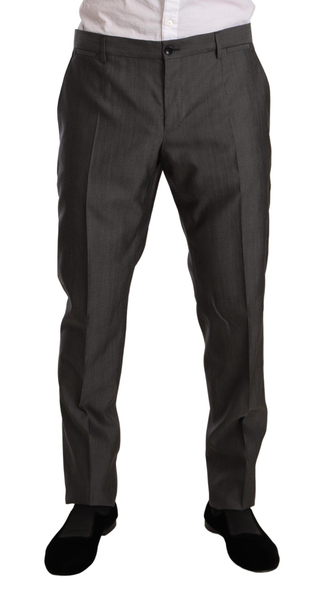 Dolce & Gabbana Gray Metallic MARTINI Slim Fit Set Men's Suit
