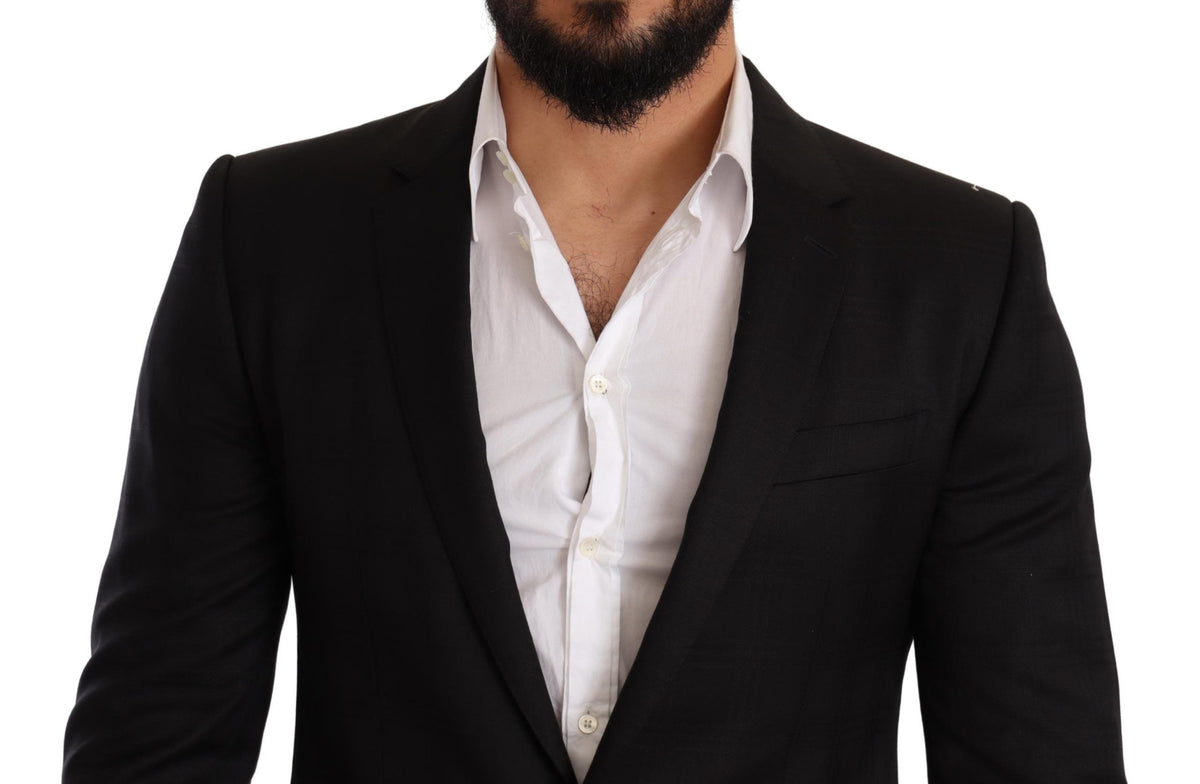Dolce & Gabbana Dark Gray Check MARTINI SLIM FIT 2 Piece Men's Suit