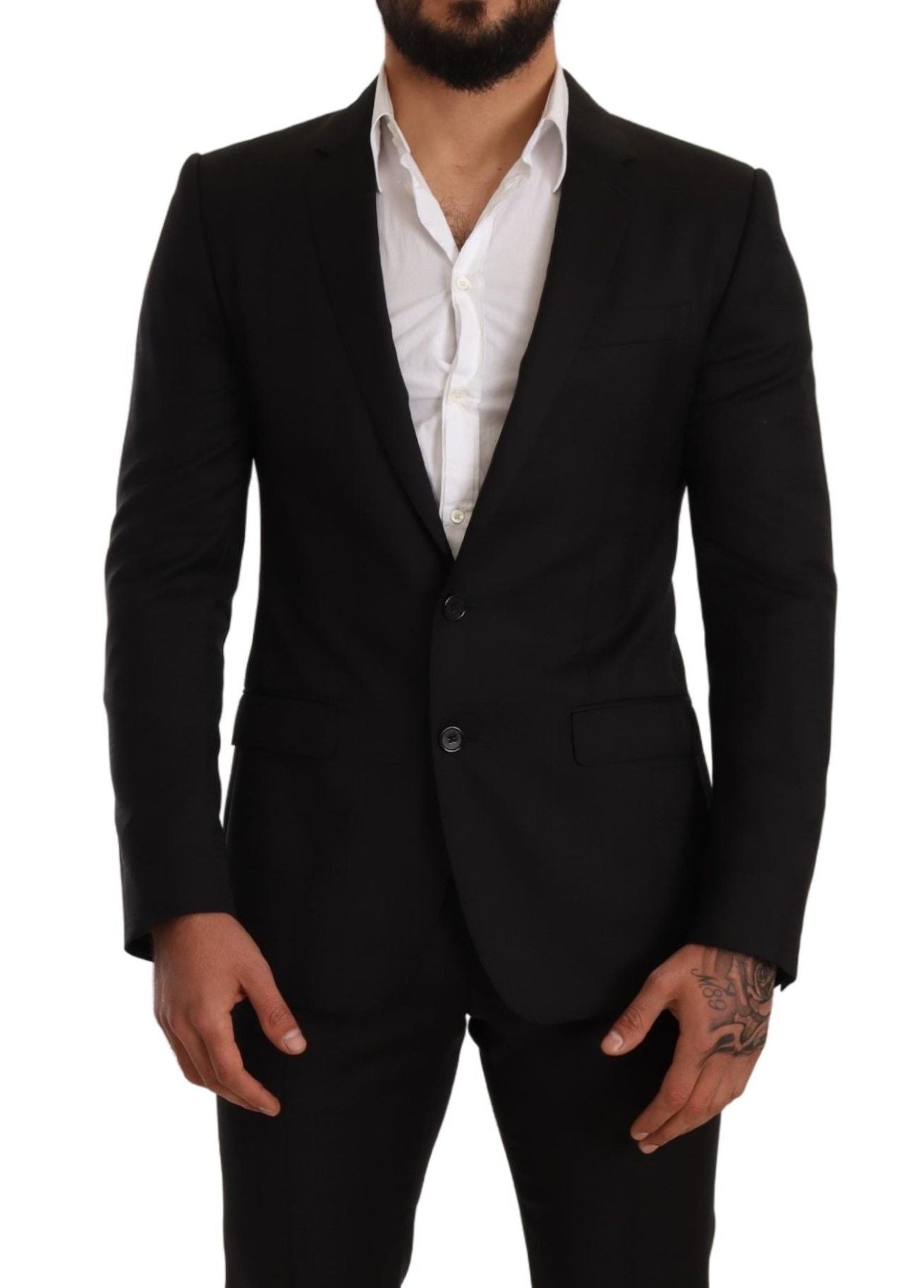 Dolce & Gabbana Dark Gray Check MARTINI SLIM FIT 2 Piece Men's Suit