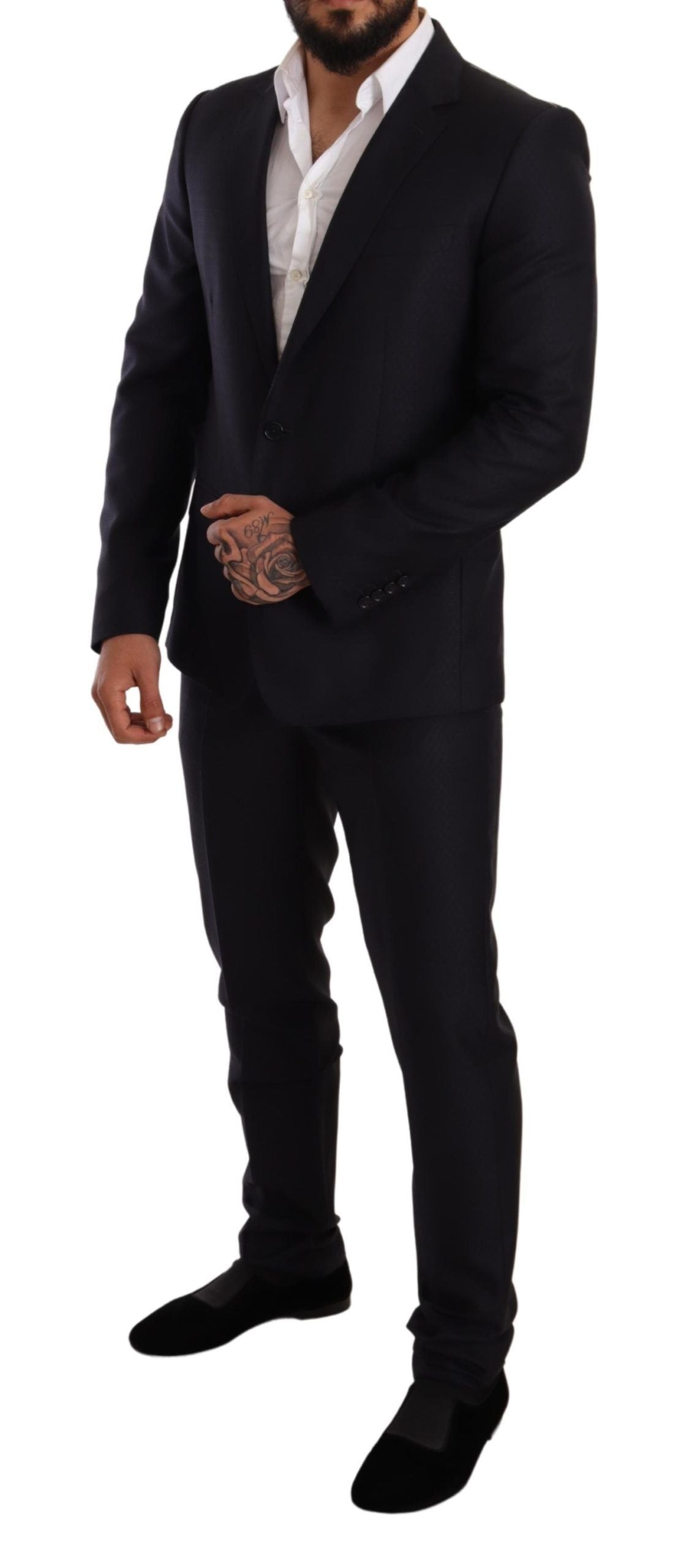 Dolce & Gabbana Blue Pattern MARTINI SLIM FIT 2 Piece Men's Suit