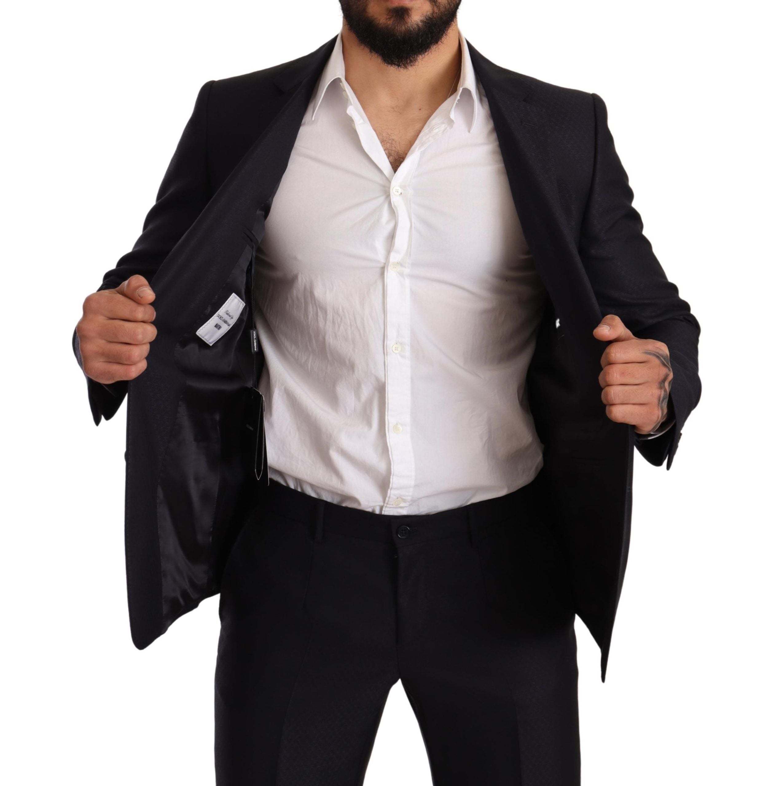 Dolce & Gabbana Blue Pattern MARTINI SLIM FIT 2 Piece Men's Suit
