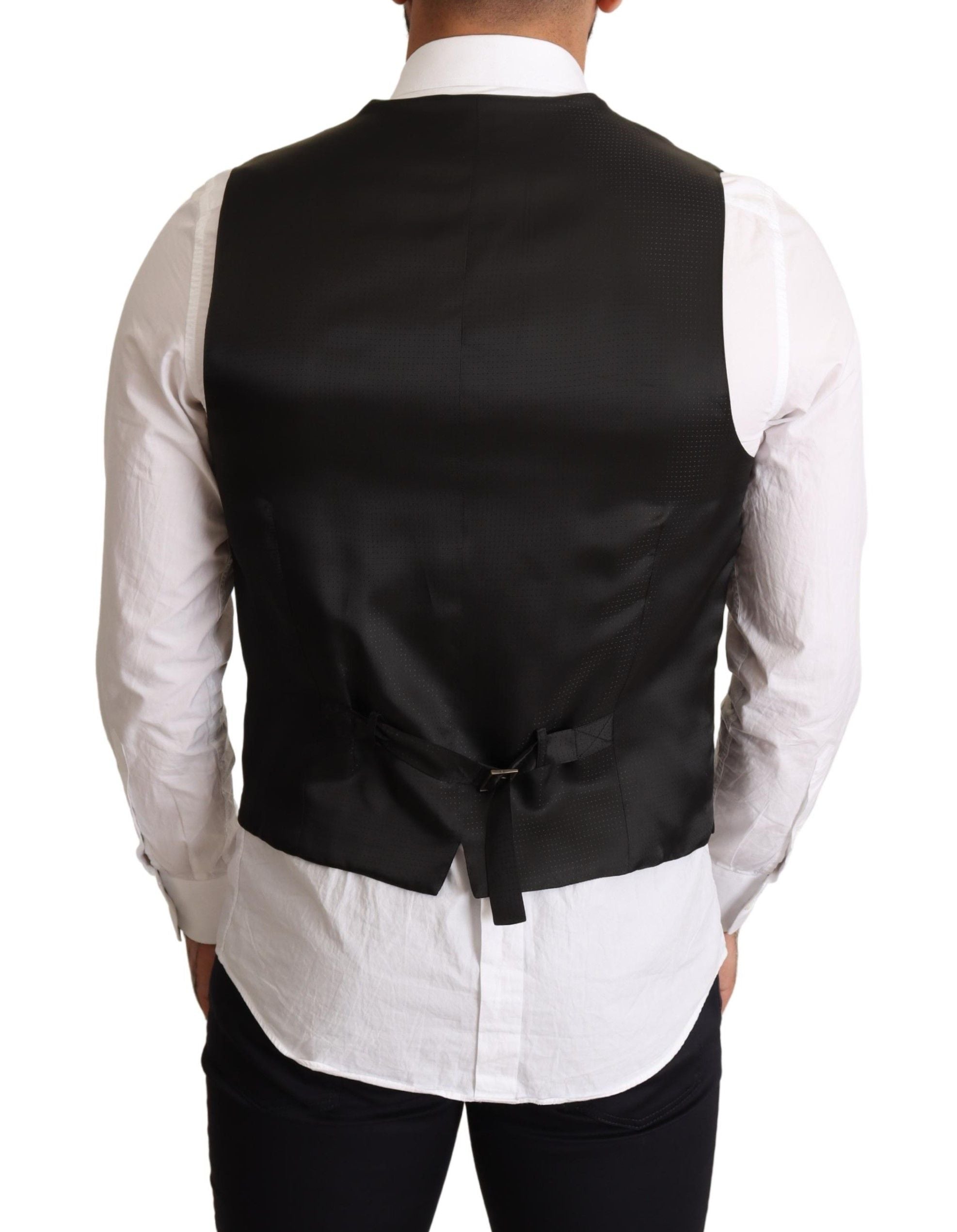 Dolce & Gabbana Elegant Black Formal Dress Men's Vest