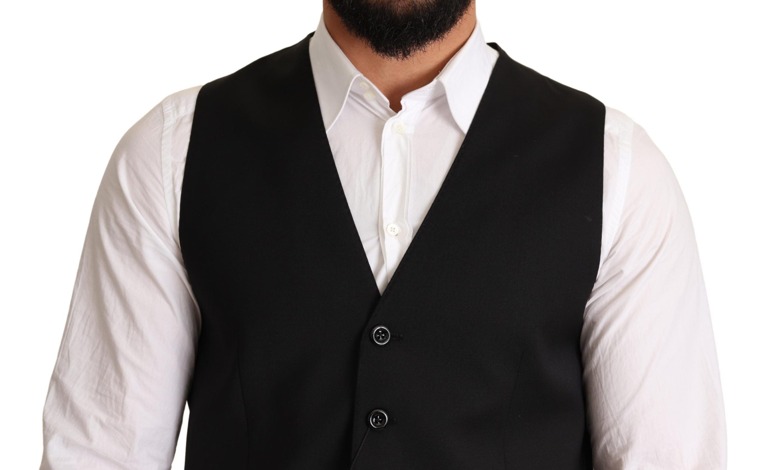 Dolce & Gabbana Elegant Black Formal Dress Men's Vest