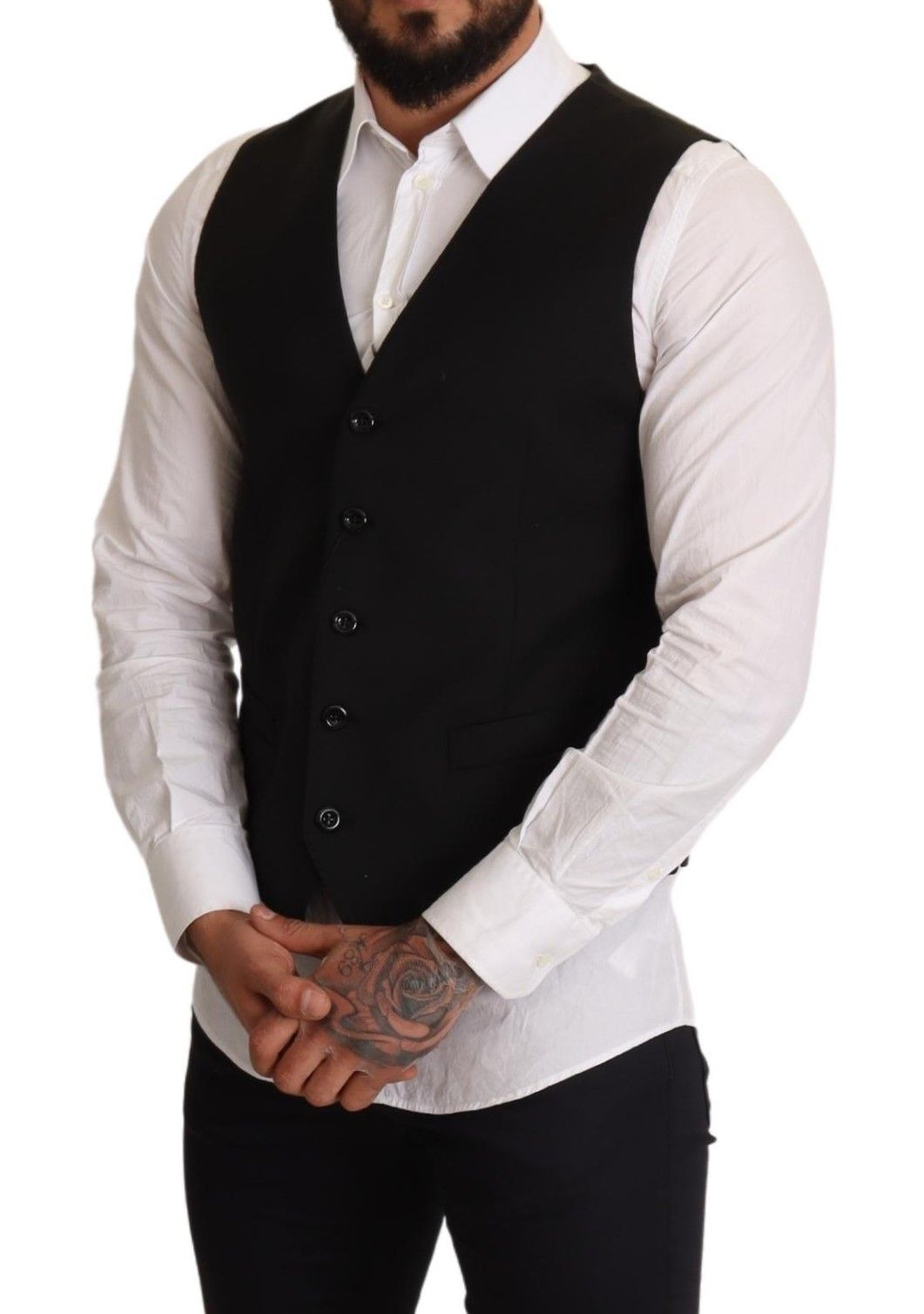 Dolce & Gabbana Elegant Black Formal Dress Men's Vest