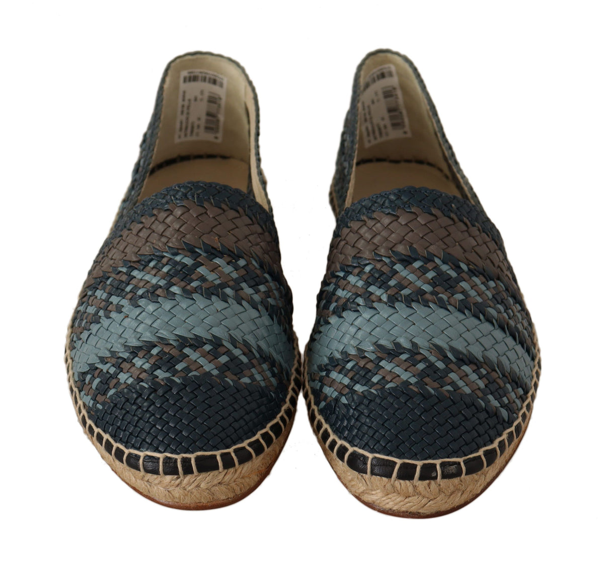 Dolce & Gabbana Blue Gray Slip On Buffalo Espadrille Men's Shoes