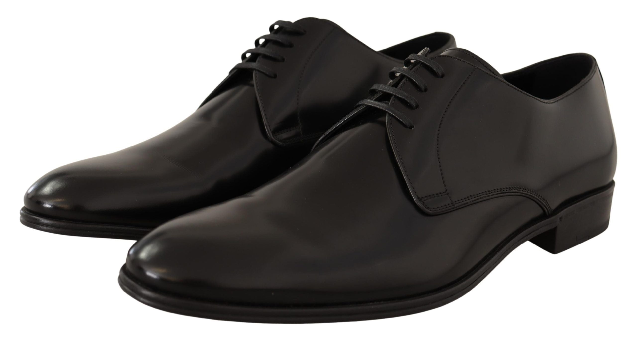 Dolce & Gabbana Black Leather Lace Up Men Dress Derby Men's Shoes
