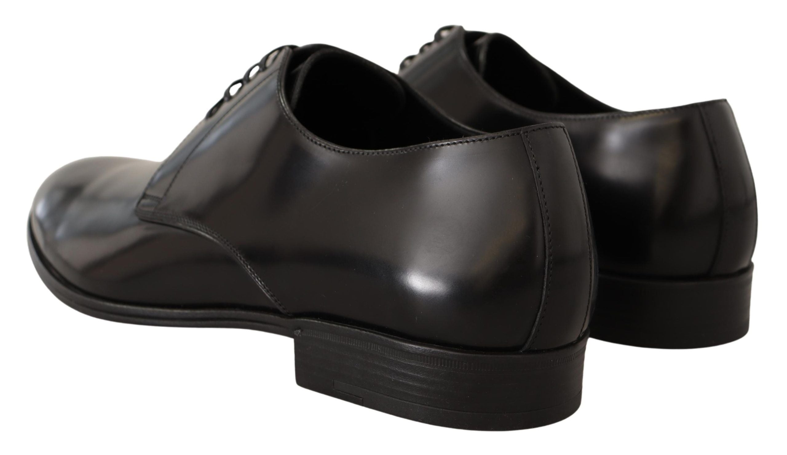 Dolce & Gabbana Black Leather Lace Up Men Dress Derby Men's Shoes