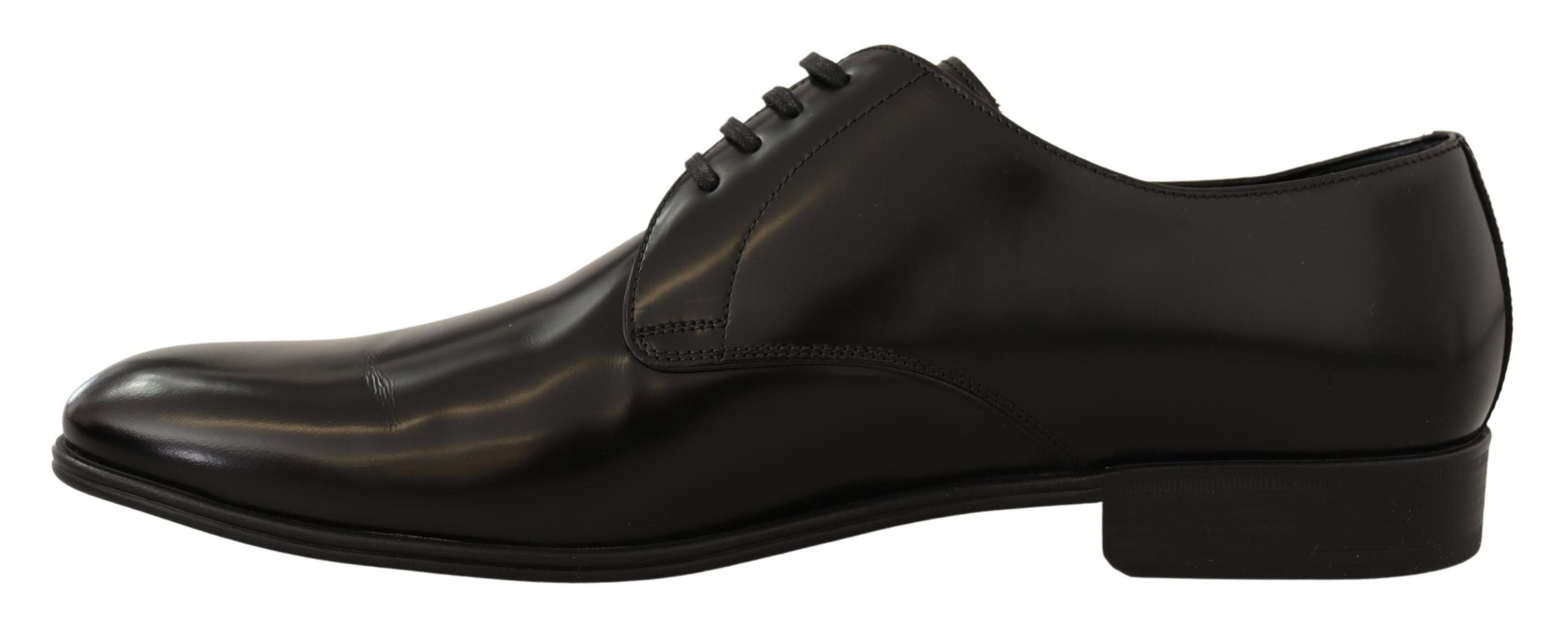 Dolce & Gabbana Black Leather Lace Up Men Dress Derby Men's Shoes
