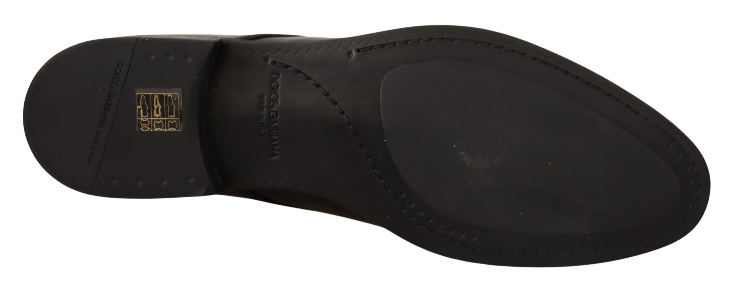 Dolce & Gabbana Black Leather Lace Up Men Dress Derby Men's Shoes
