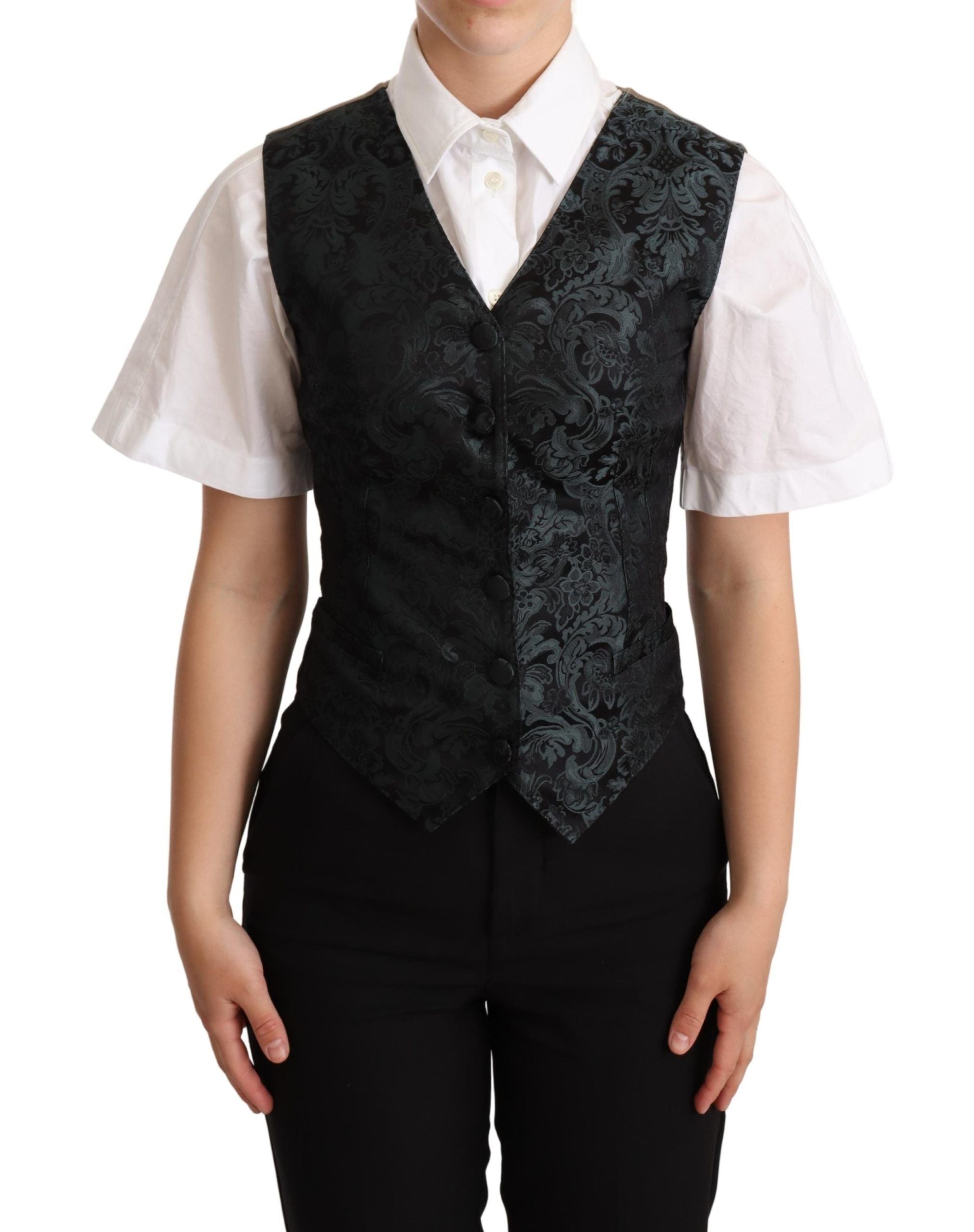 Dolce & Gabbana Enchanting Jacquard Floral Women's Waistcoat