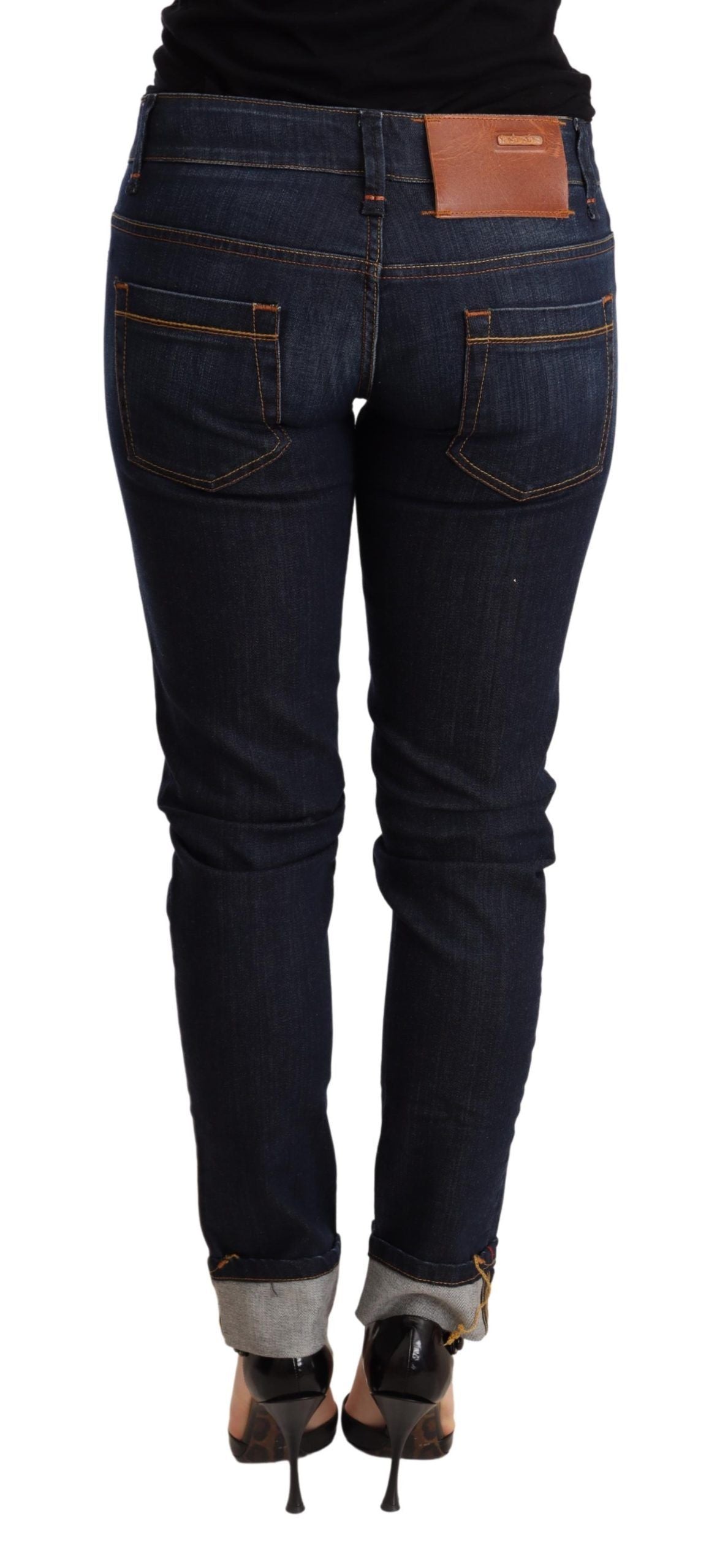 Acht Blue Washed Low Waist Skinny Denim Women's Trouser