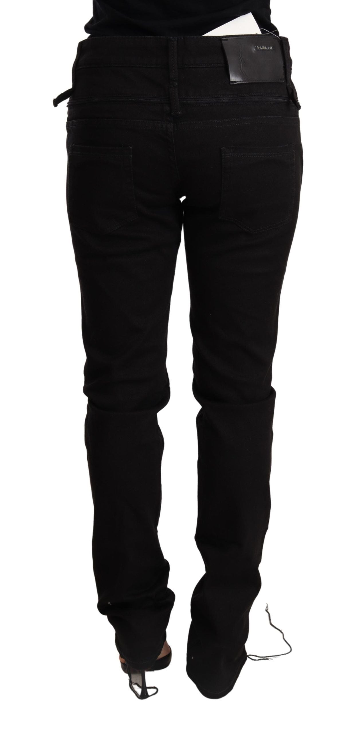 Acht Black Low Waist Skinny Denim Jeans Women's Trouser