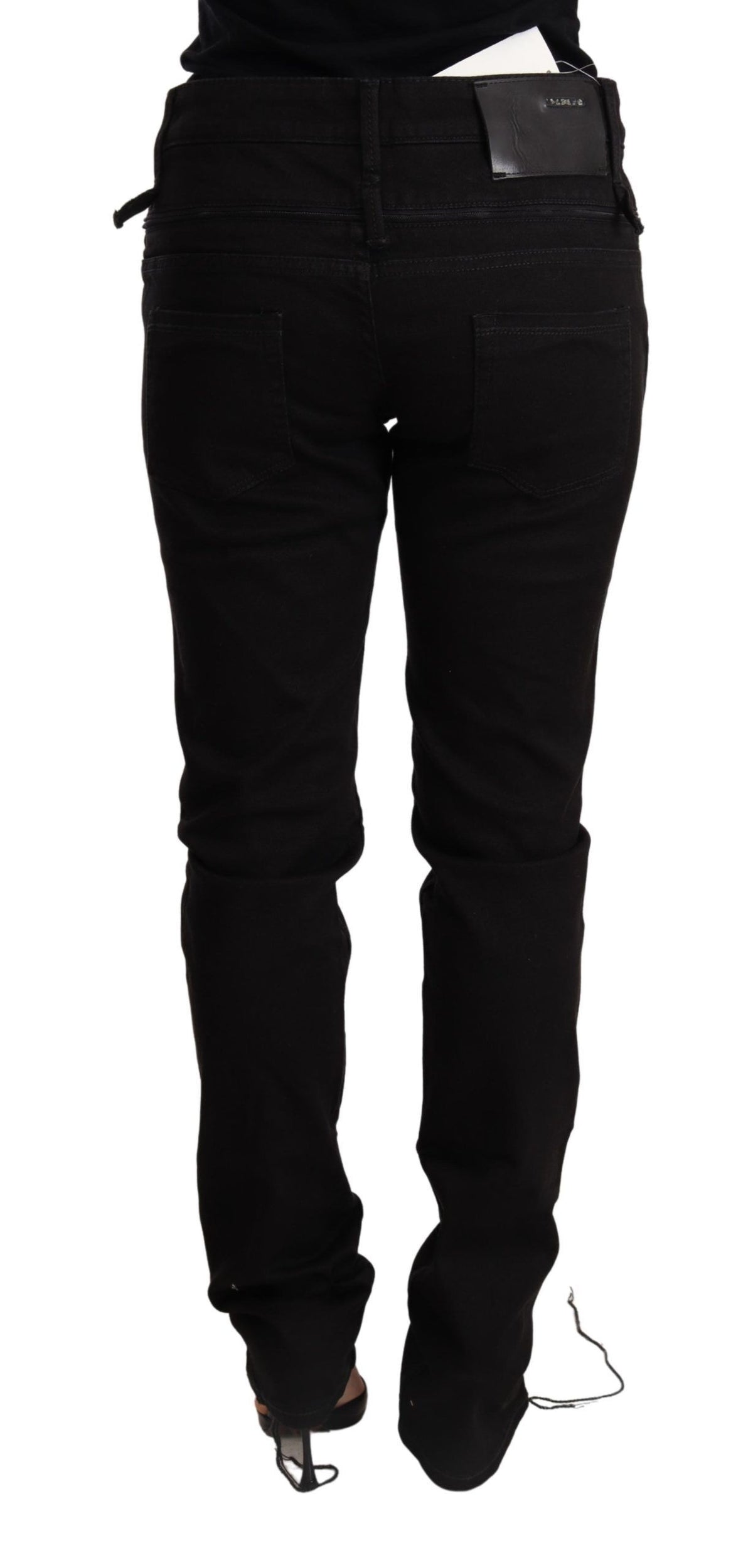 Acht Black Low Waist Skinny Denim Jeans Women's Trouser