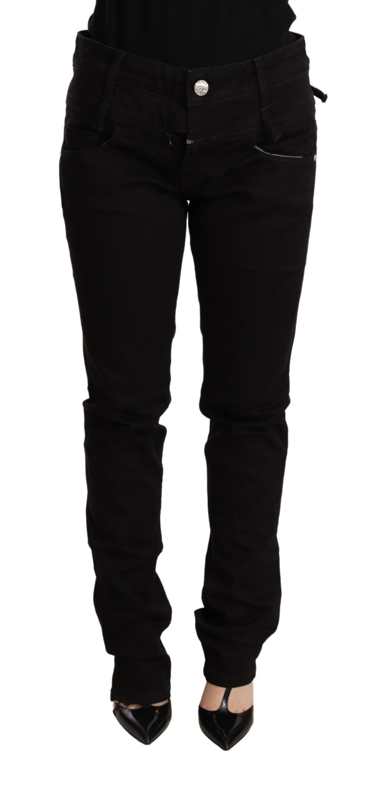 Acht Black Low Waist Skinny Denim Jeans Women's Trouser