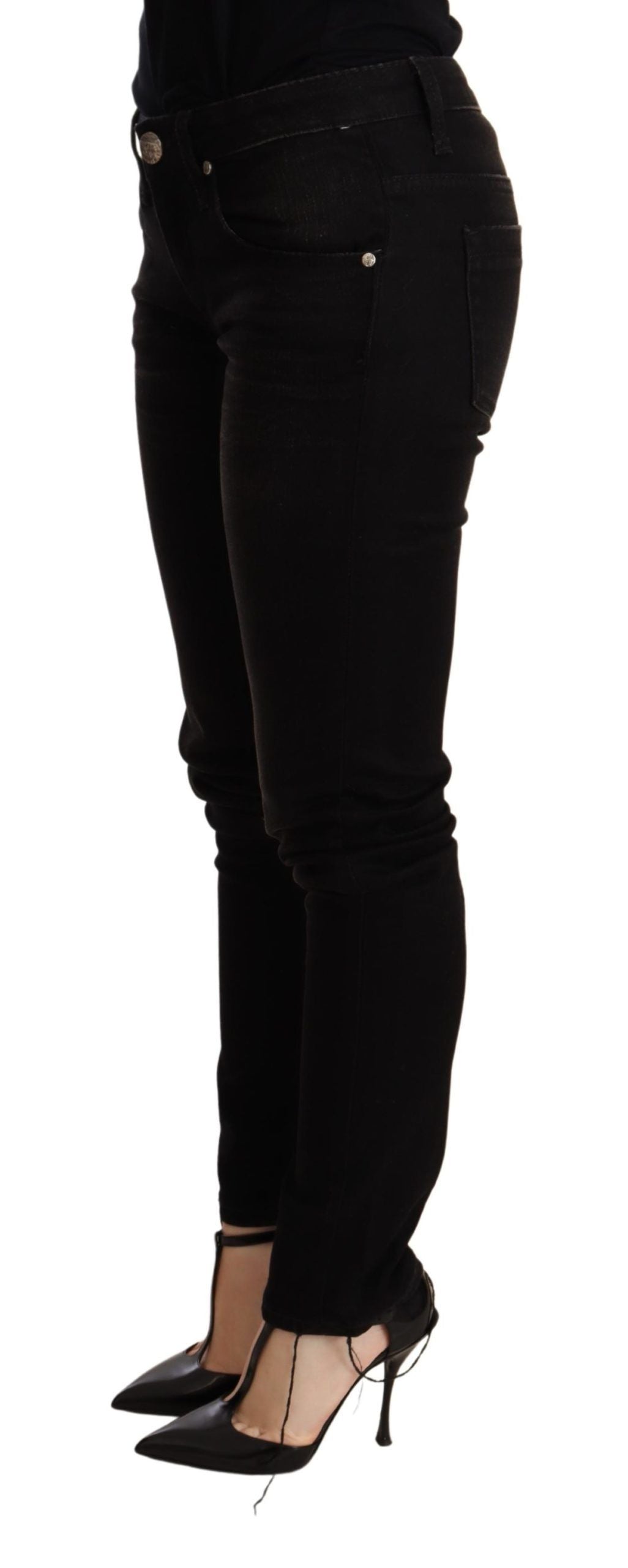 Acht Black Low Waist Skinny Denim Women's Trouser