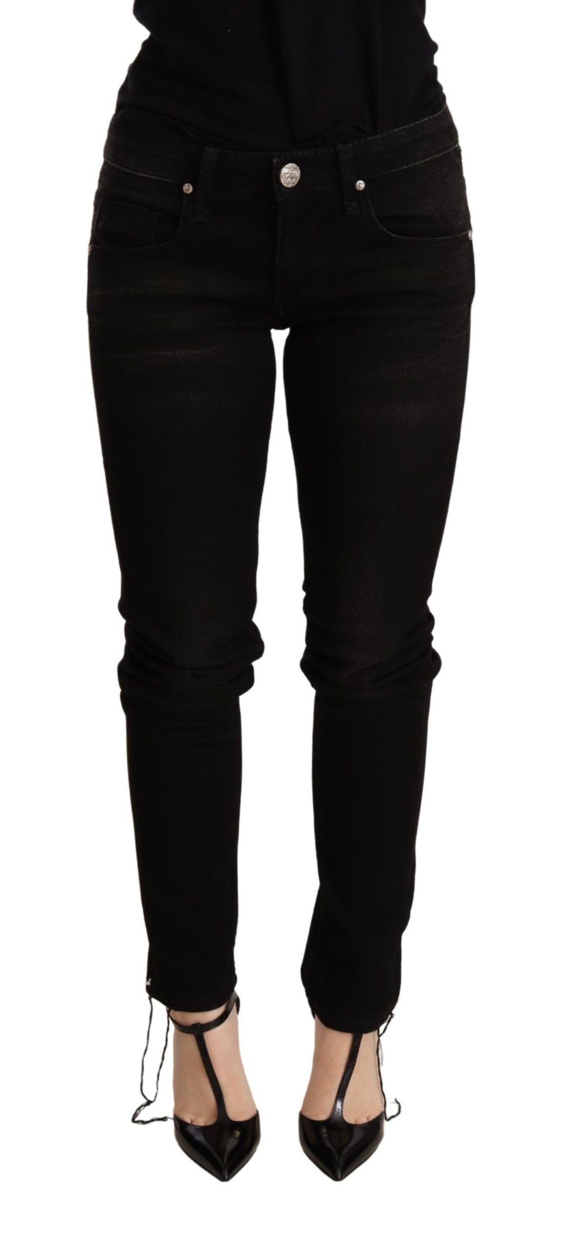 Acht Black Low Waist Skinny Denim Women's Trouser
