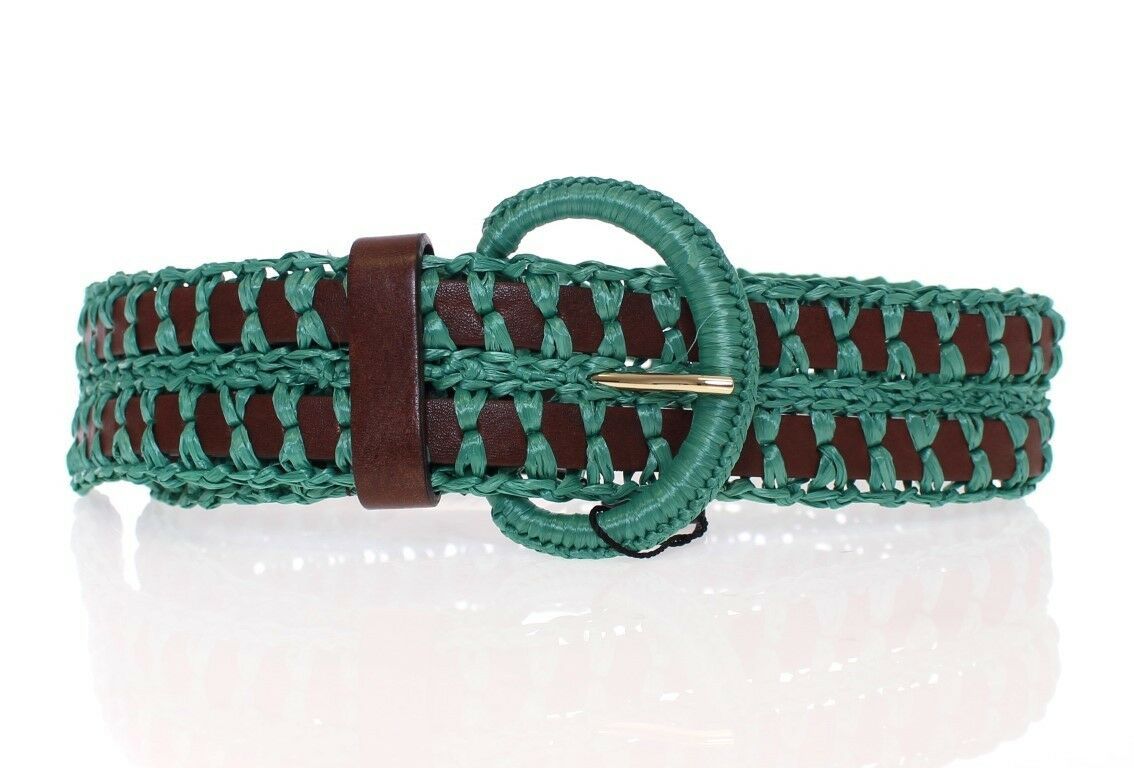Dolce & Gabbana Enchanting Corset-Style Woven Raffia Women's Belt