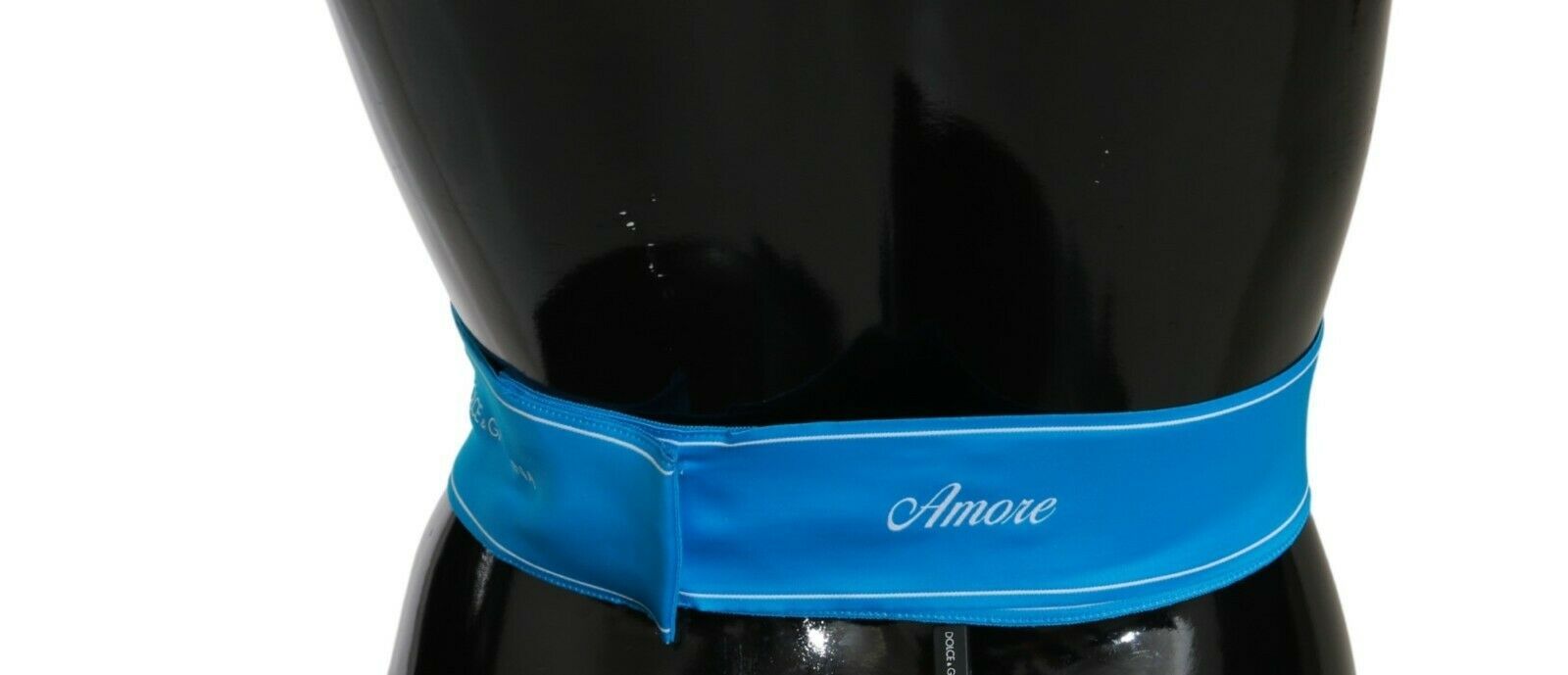 Dolce & Gabbana Blue Waist Ribbon Wide Bow Women's Belt