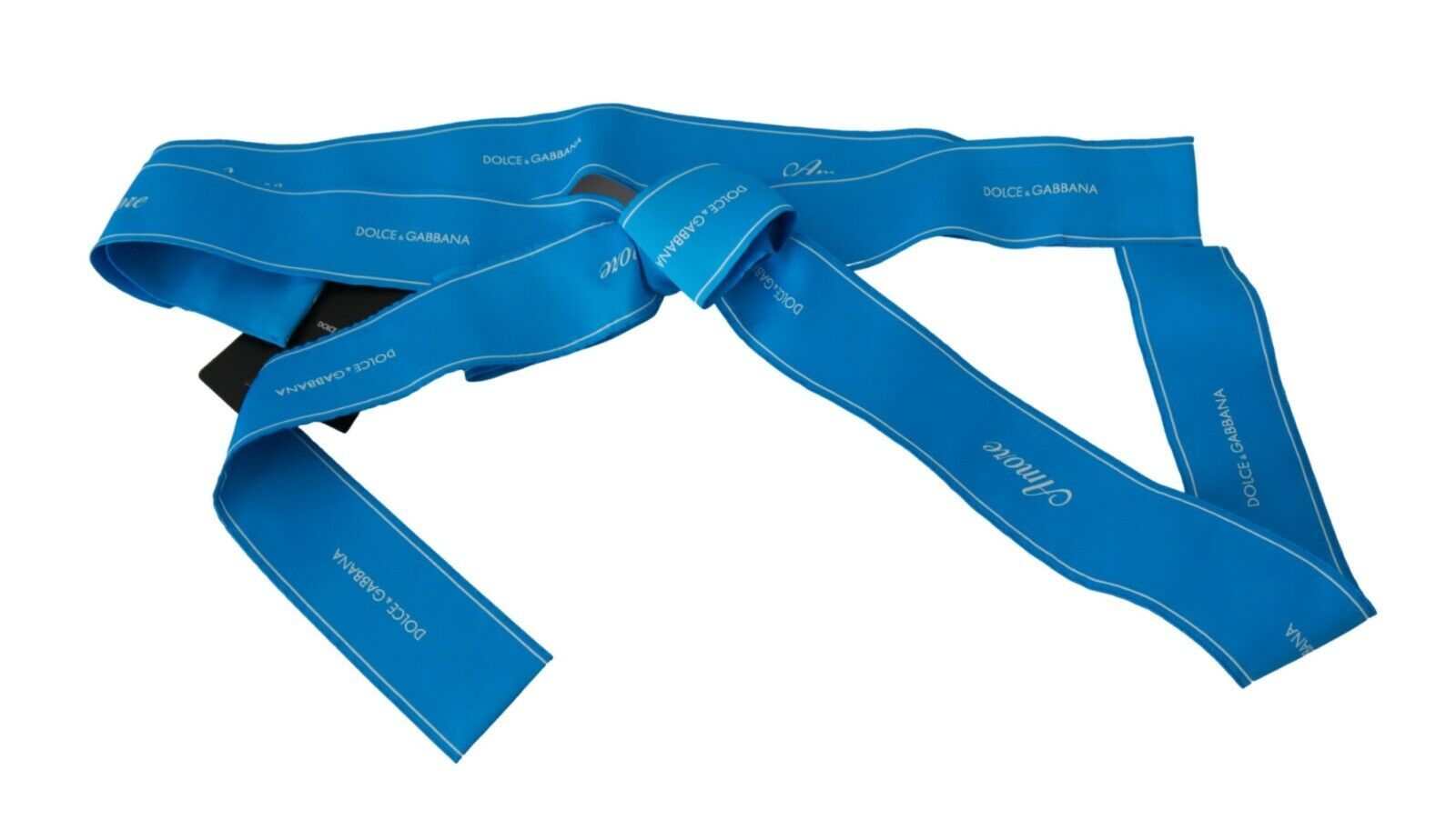 Dolce & Gabbana Elegant Bow Snap Blue Waist Women's Belt