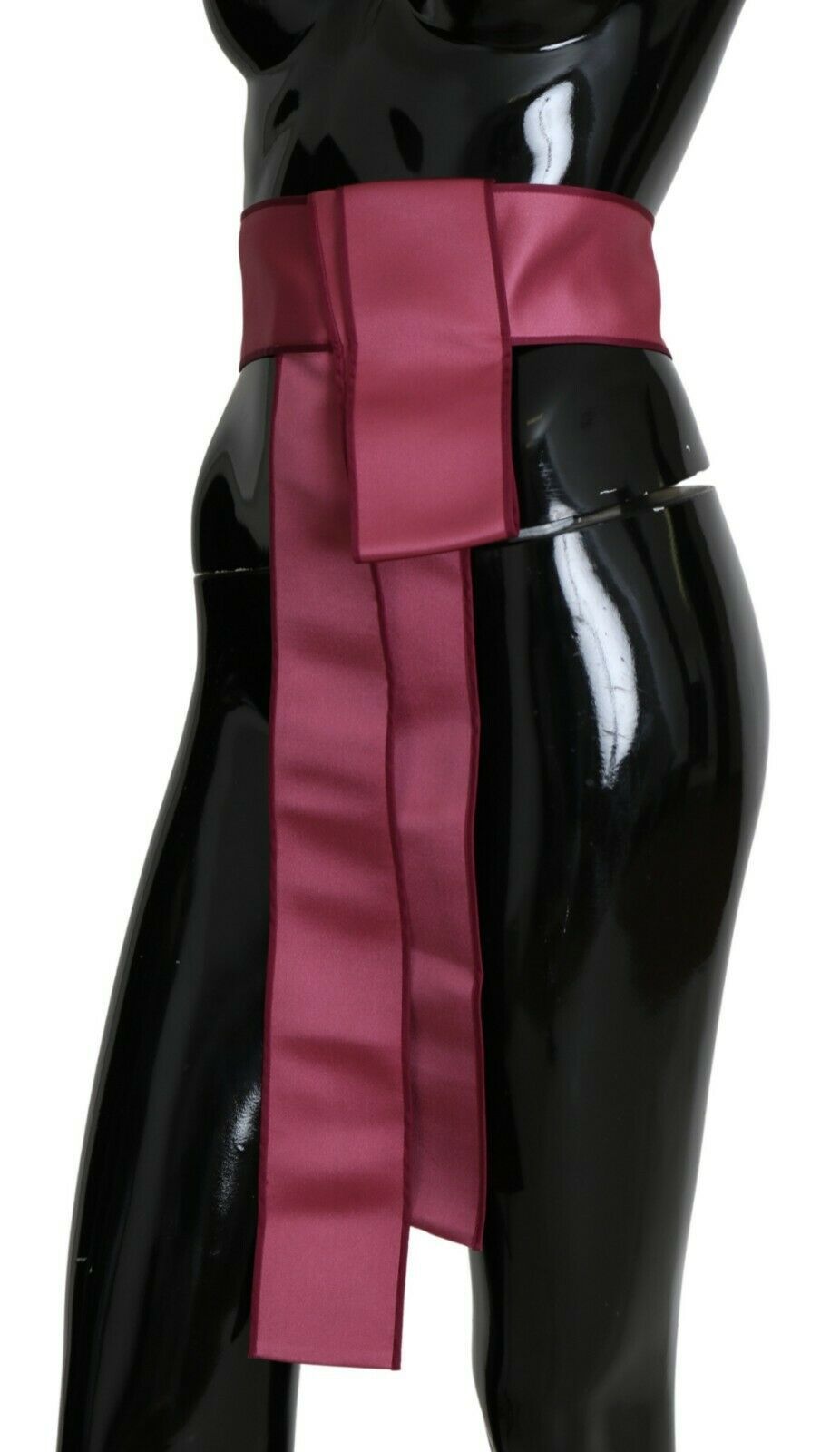 Dolce & Gabbana Pink 100% Silk 3 Button Closure Wide Waist Women's Belt