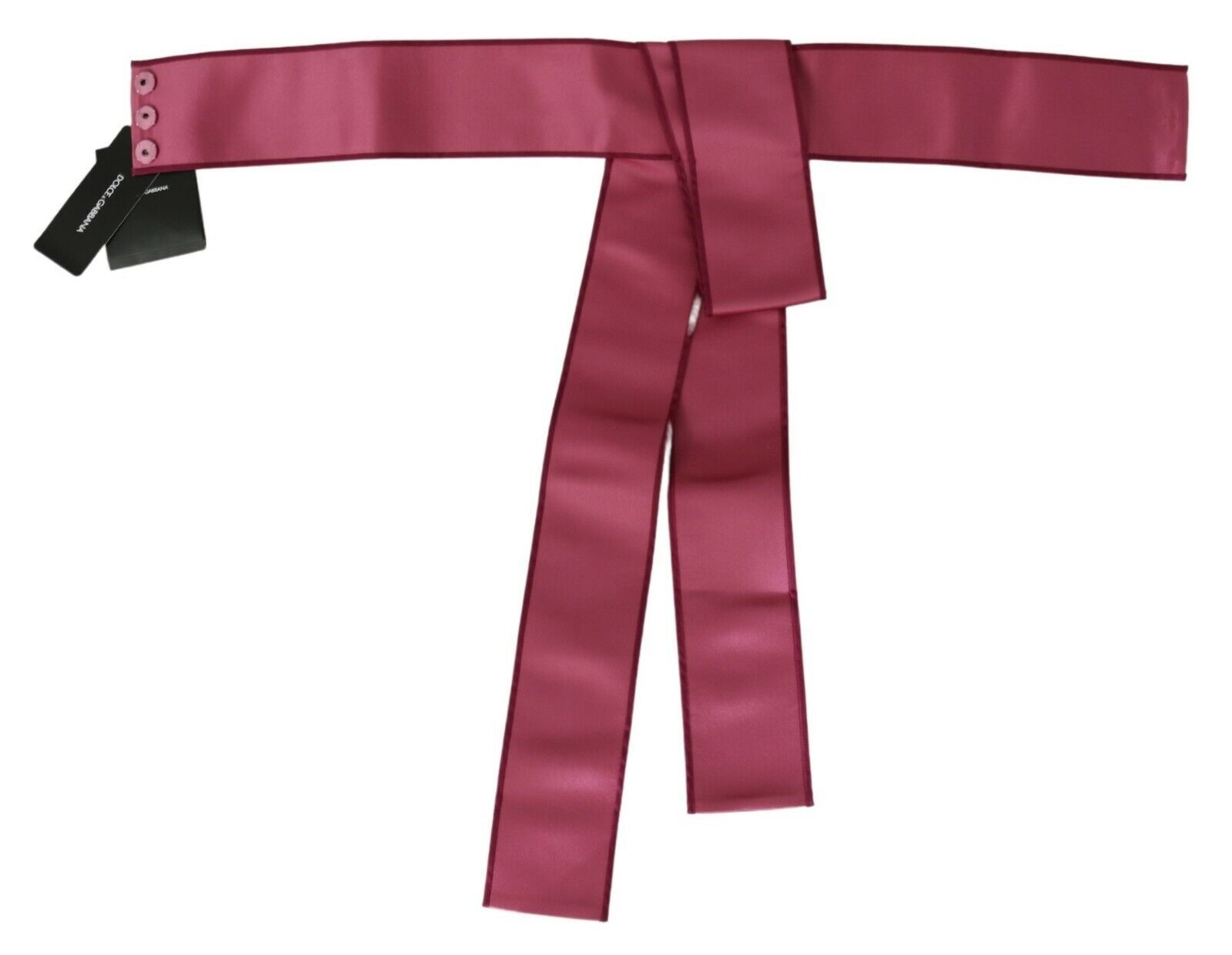 Dolce & Gabbana Pink 100% Silk 3 Button Closure Wide Waist Women's Belt