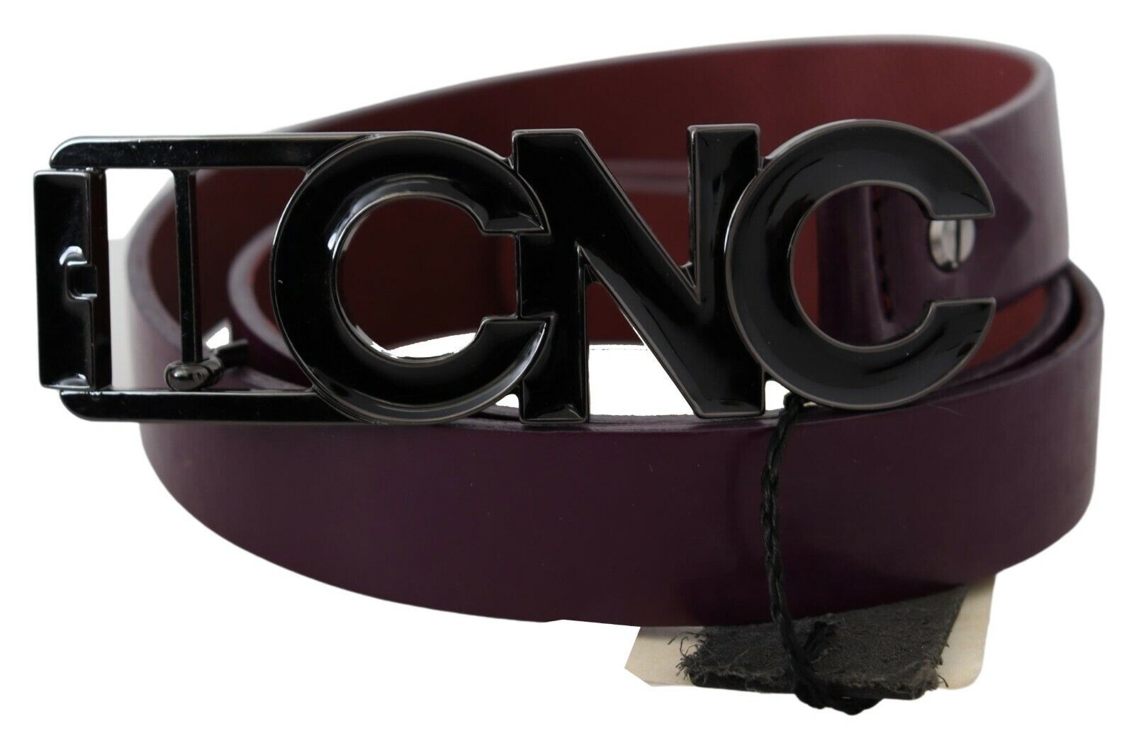 Costume National Brown Leather Large Logo Letter Buckle Women's Belt
