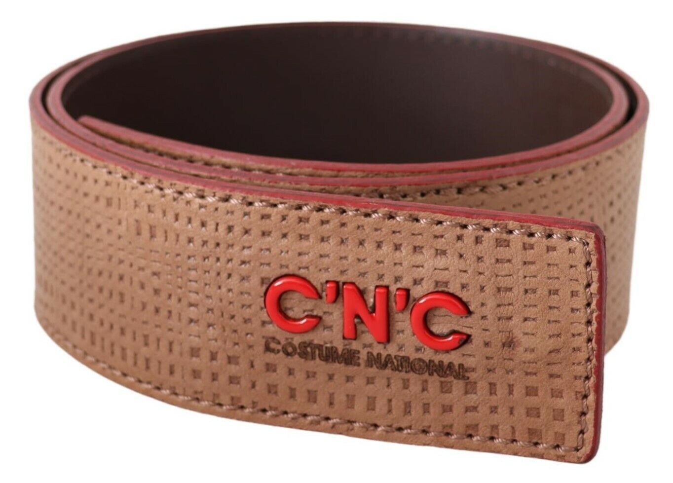 Costume National White Leather Logo Fashion Waist Women's Belt