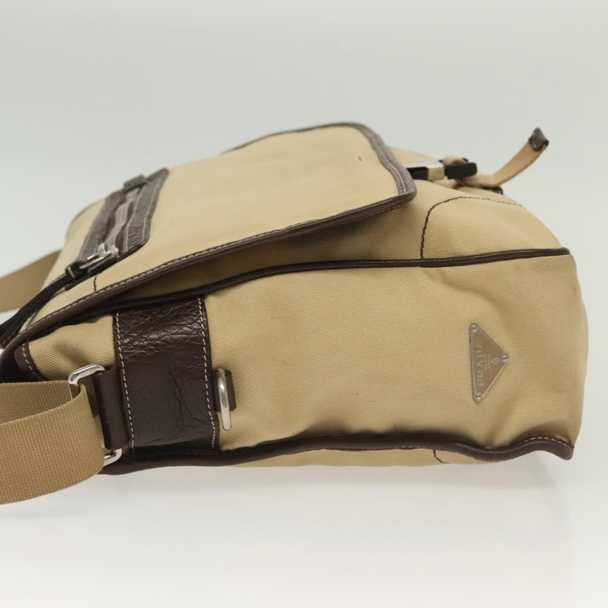 Prada Vintage Canvas Beige Canvas Shoulder Bag Bag (Pre-Owned)