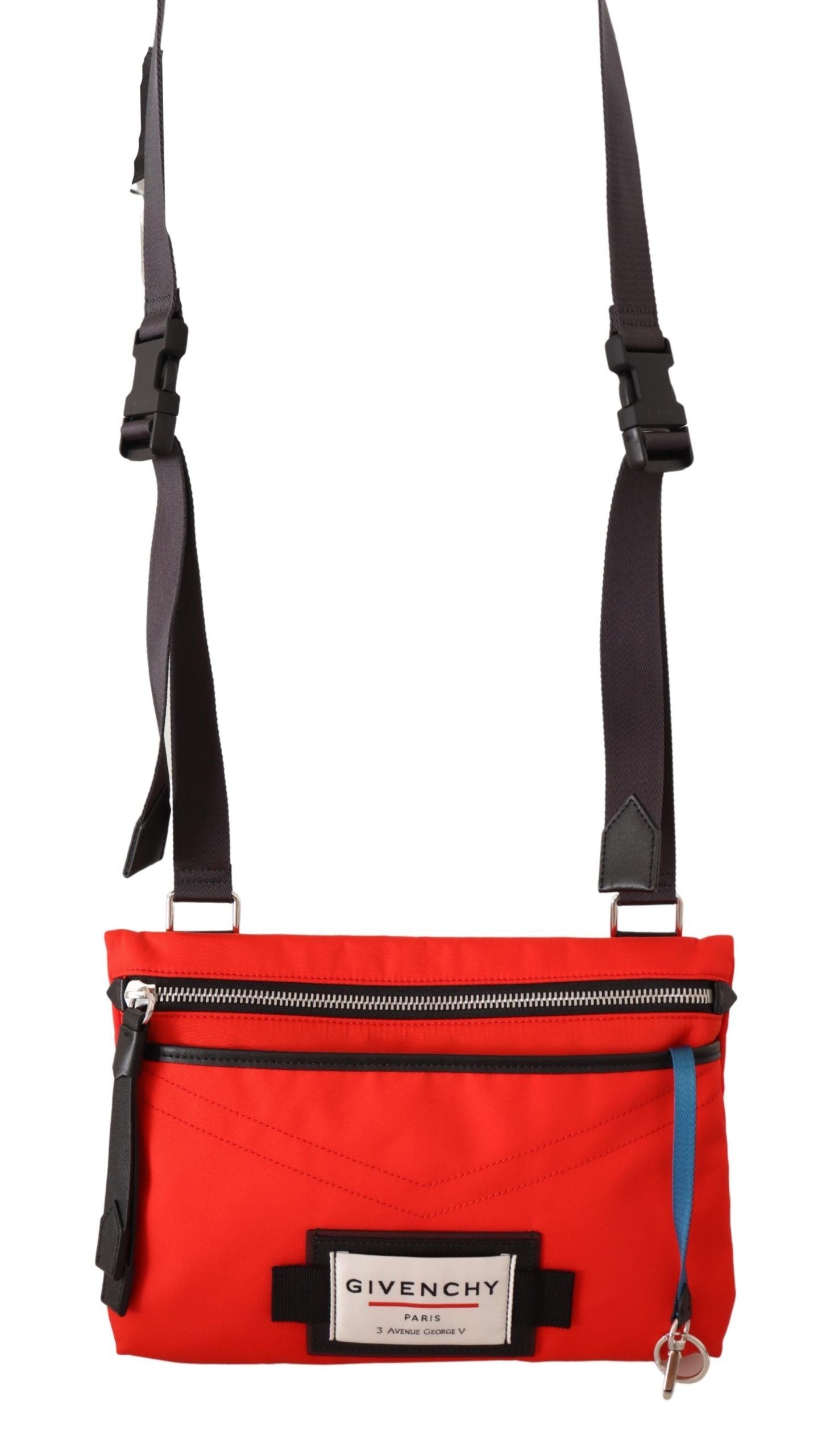 Givenchy Red Polyamide Downtown Flat Crossbody Men's Bag