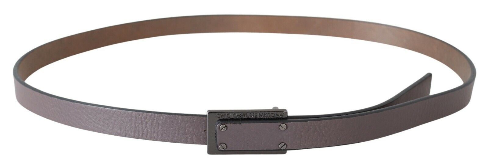 Costume National Brown Leather Tactical Logo Screw Buckle Women's Belt