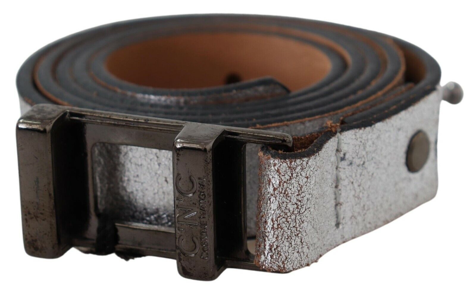 Costume National Elegant Silver Leather Fashion Women's Belt