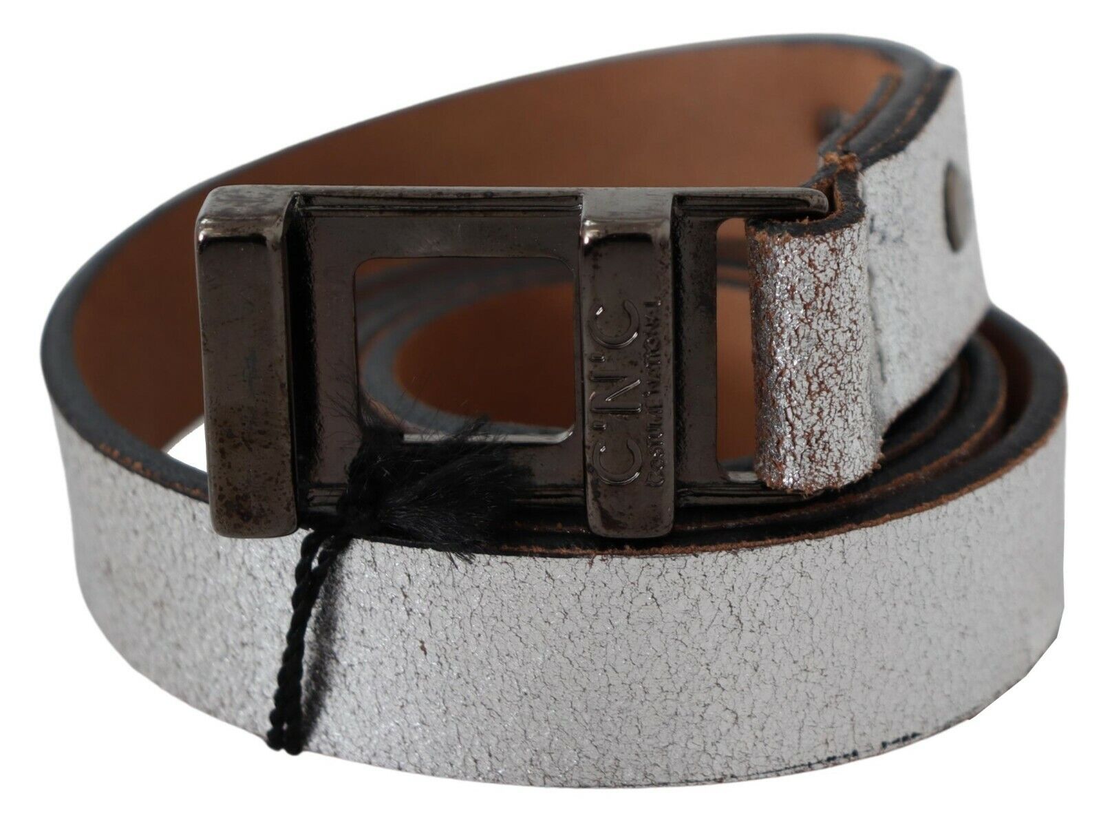 Costume National Elegant Silver Leather Fashion Women's Belt