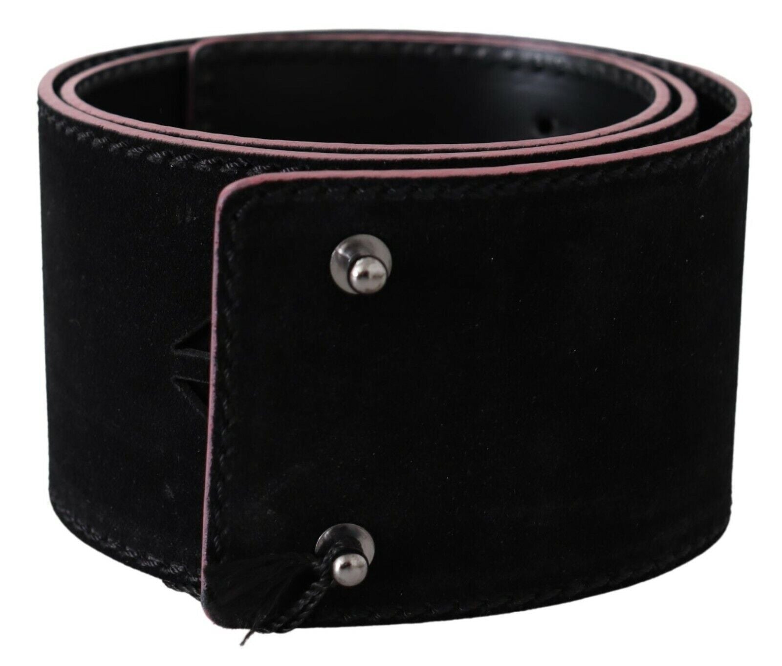 Costume National Elegant Wide Leather Fashion Belt with Metal Women's Accents
