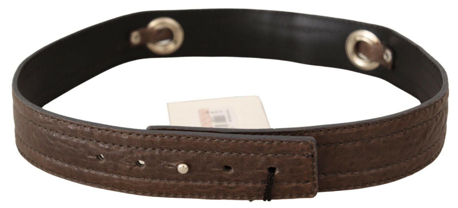 Costume National Brown Leather Silver Fastening Women's Belt