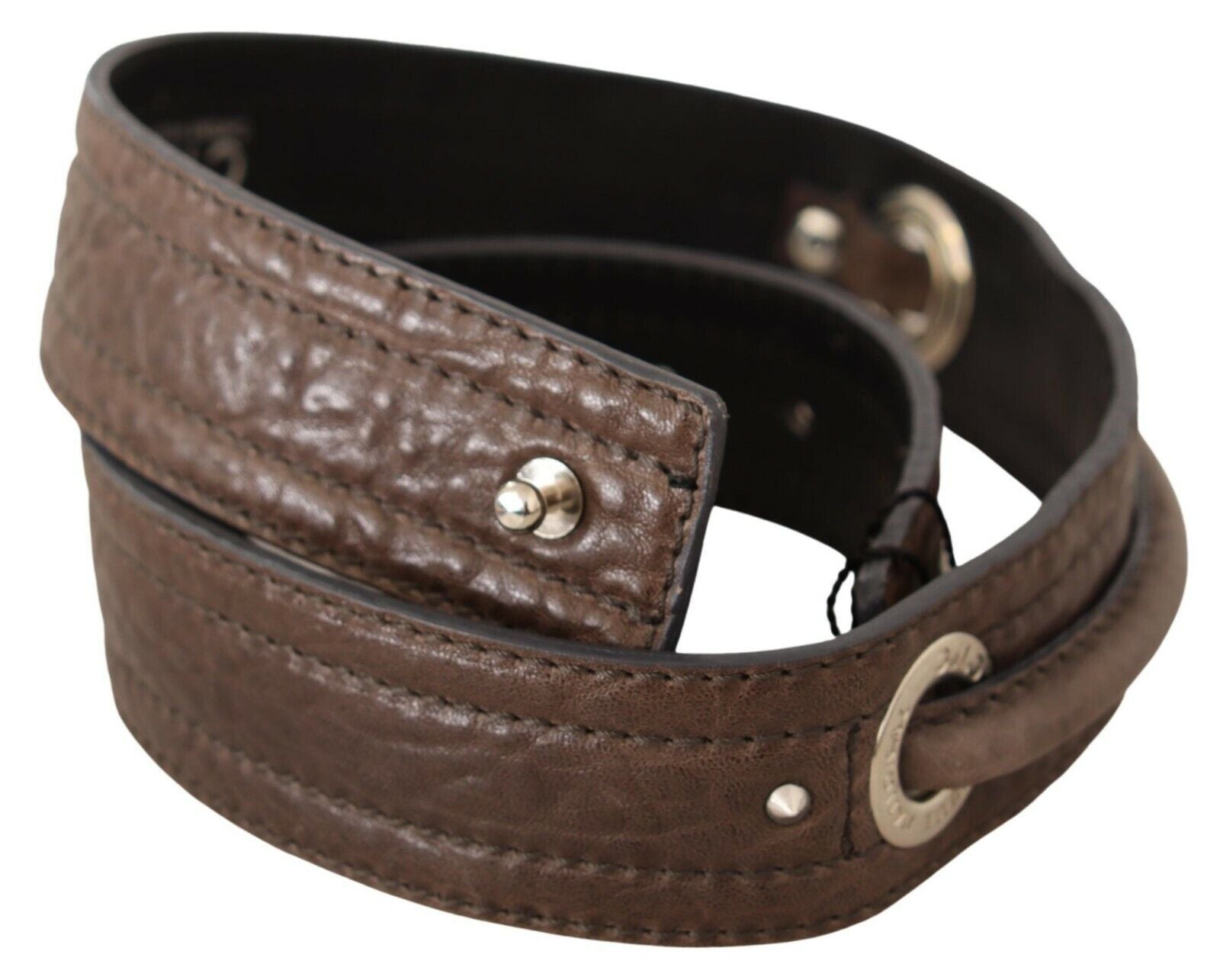 Costume National Brown Leather Silver Fastening Women's Belt