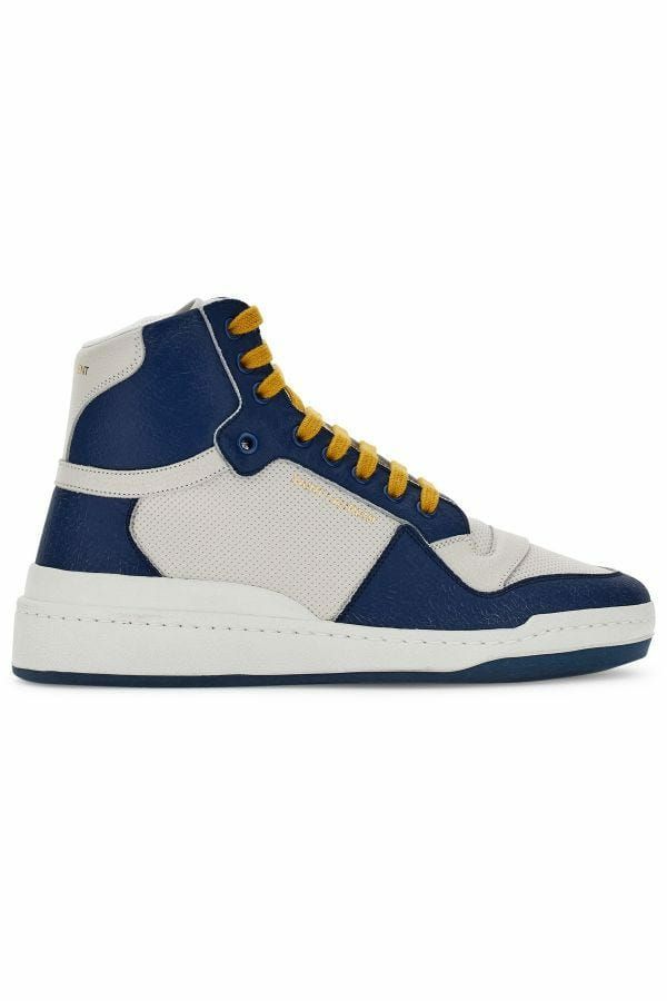 Saint Laurent Elevate Your Style with Mid-Top Blue Luxury Men's Sneakers