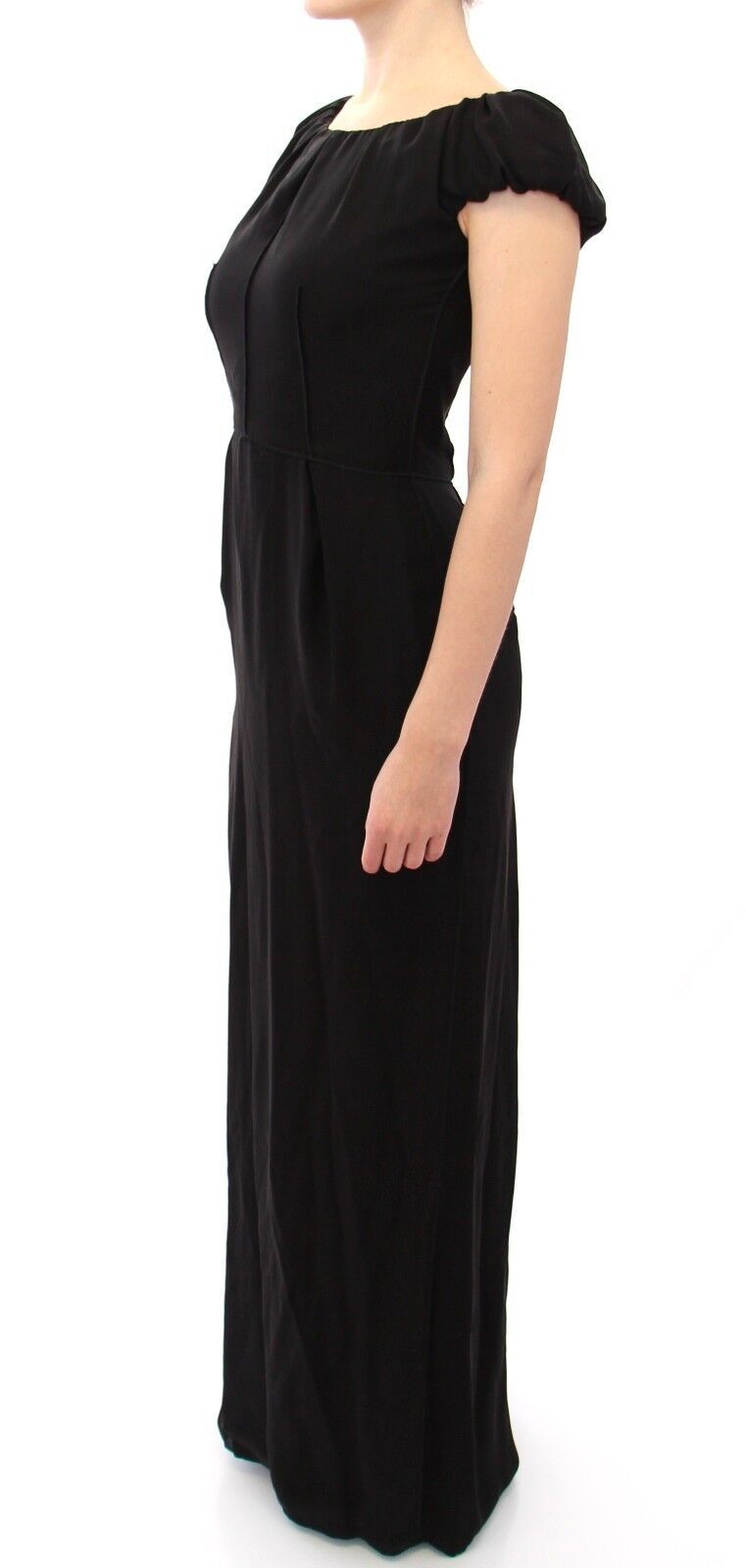 Dolce & Gabbana Black Silk Shortsleeve Gown Maxi IT Women's Dress