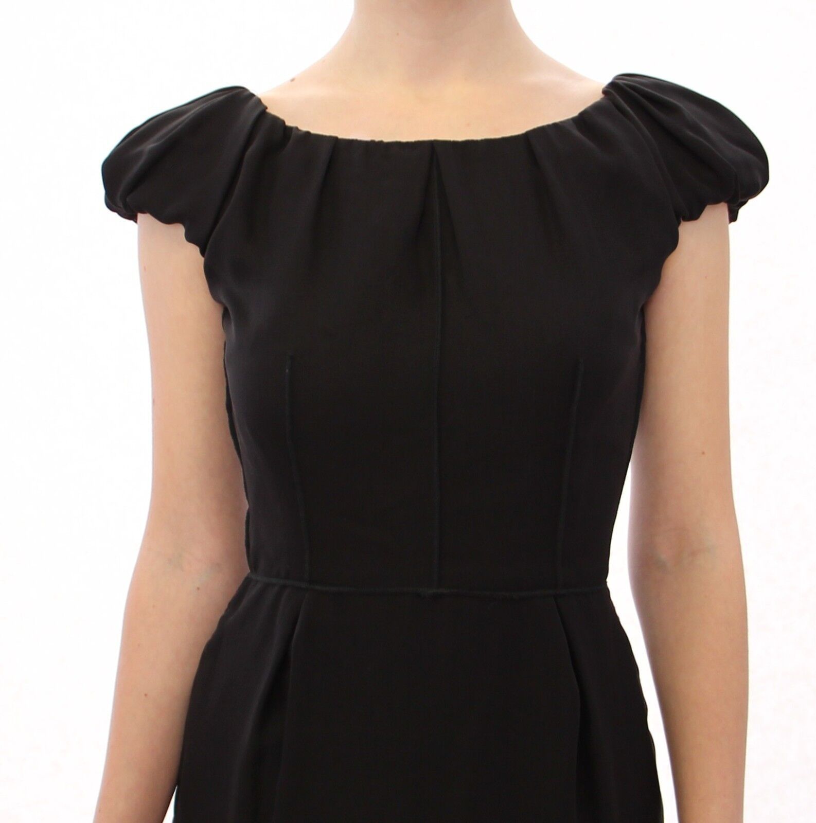 Dolce & Gabbana Black Silk Shortsleeve Gown Maxi IT Women's Dress
