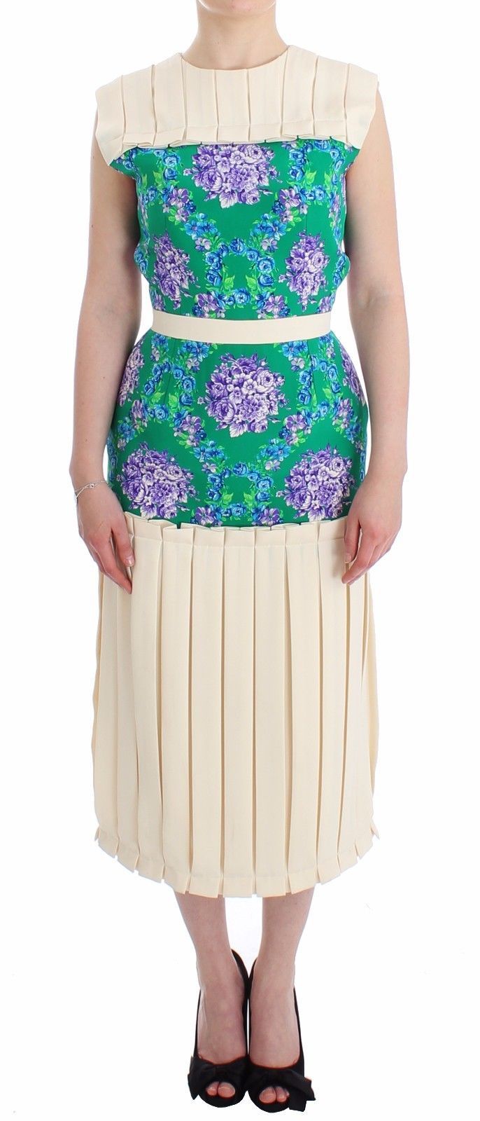 Caterina Gatta Multicolor Dress Women's Floral Sleeveless Women's Gown