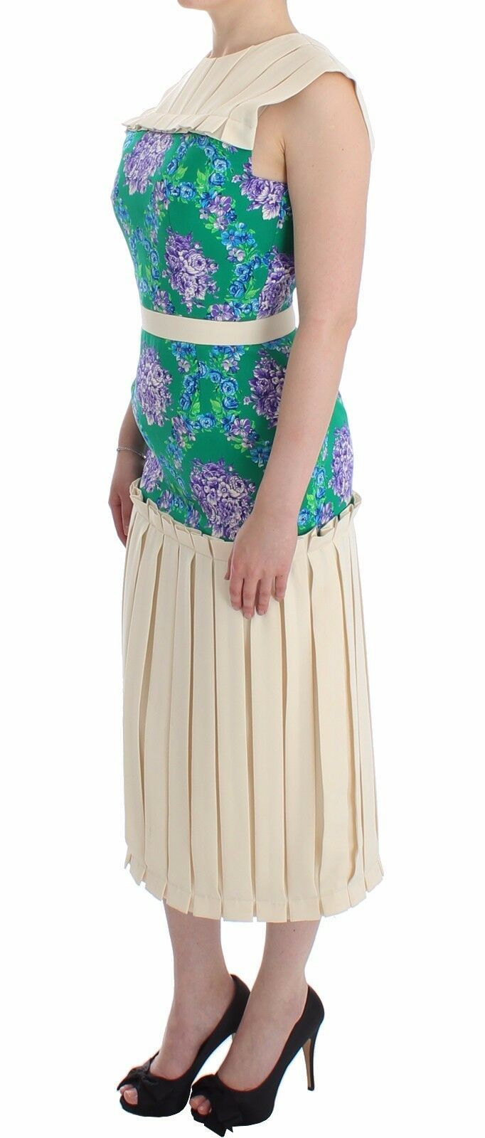 Caterina Gatta Multicolor Dress Women's Floral Sleeveless Women's Gown