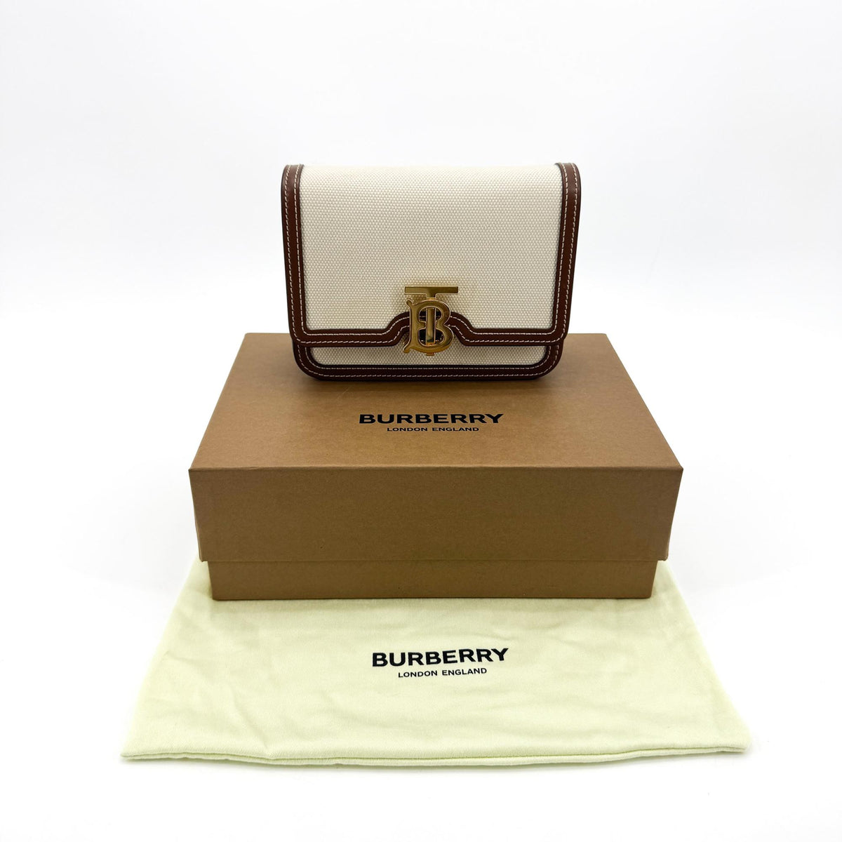 Burberry Tb Shoulder Bag Canvas Brown Other Shoulder Bag Bag (Pre-Owned)