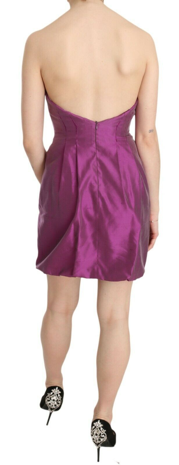 Ermanno Scervino Pink Halter Backless Midi Plain Women's Dress