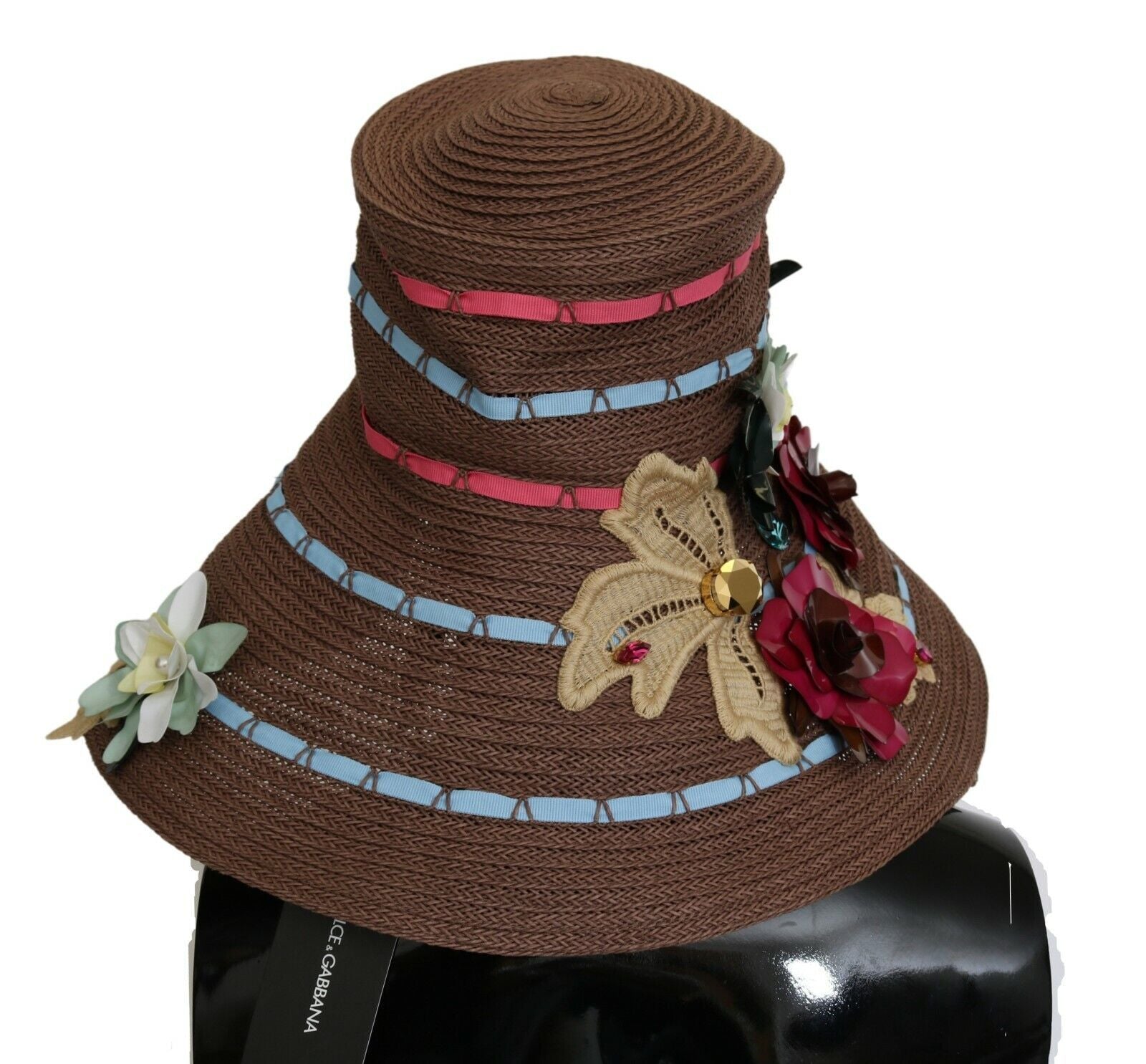 Dolce & Gabbana Elegant Floppy Floral Wide Brim Women's Hat