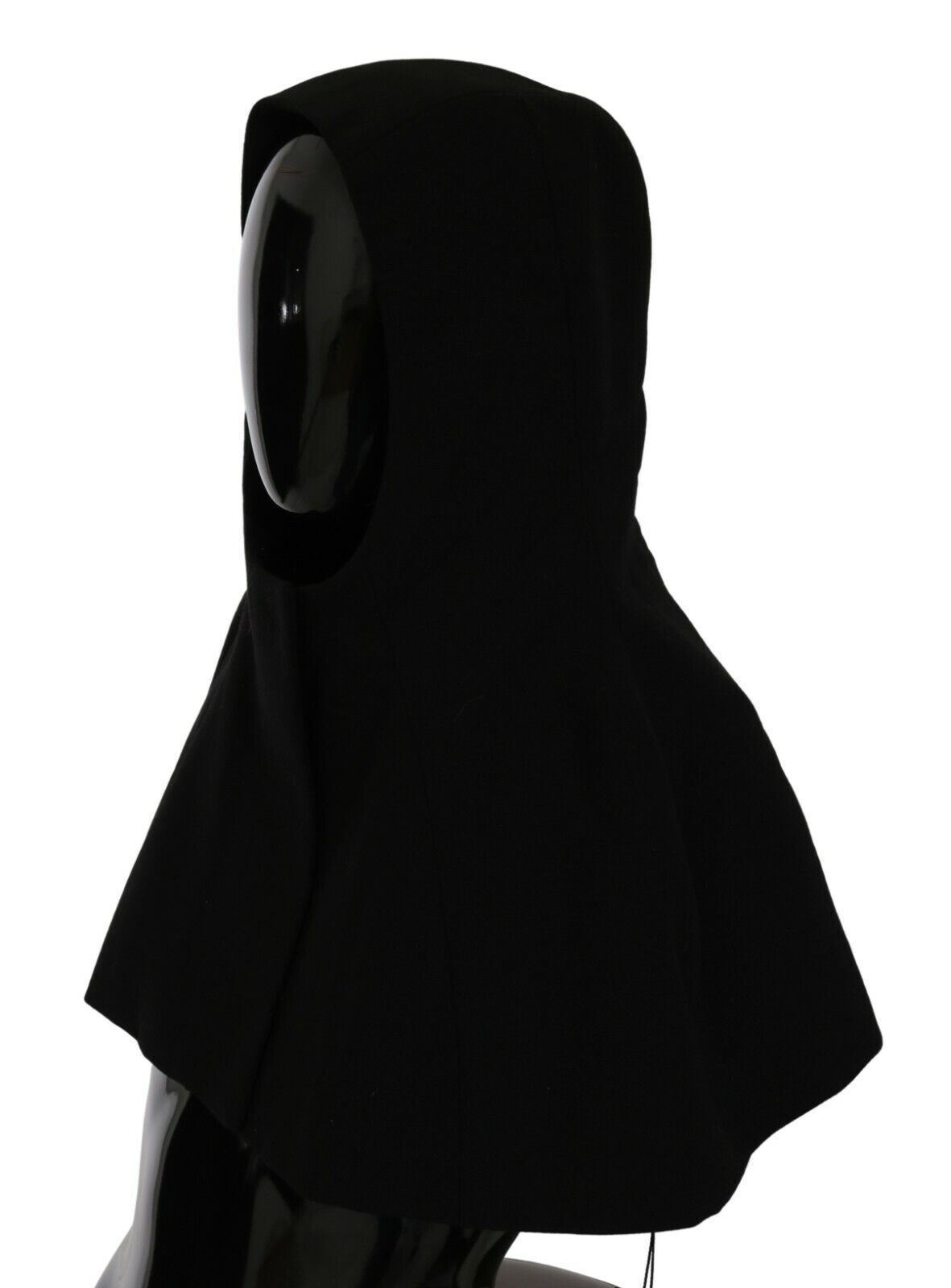 Dolce & Gabbana Black Wool Whole Head Hooded Scarf Women's Hat