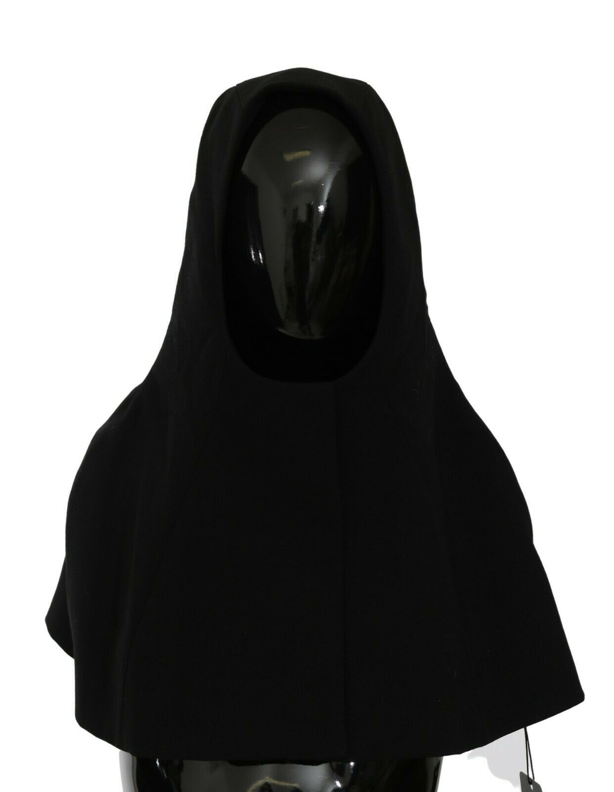 Dolce & Gabbana Black Wool Whole Head Hooded Scarf Women's Hat