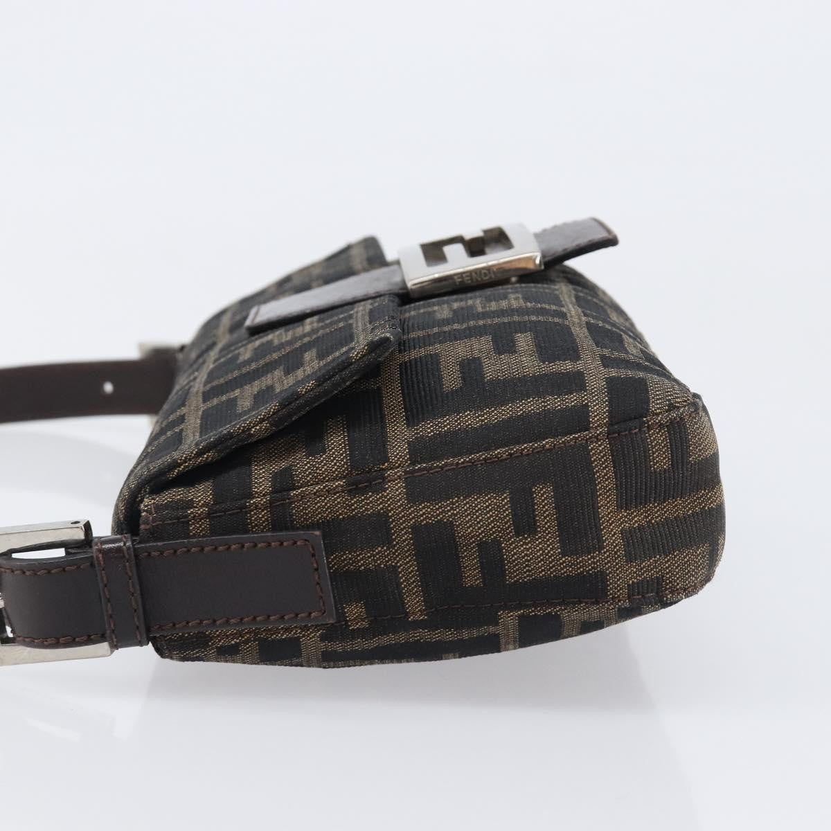 Fendi Mamma Baguette Zucca Jacquard Velvet Brown Canvas Shoulder Bag Bag (Pre-Owned)