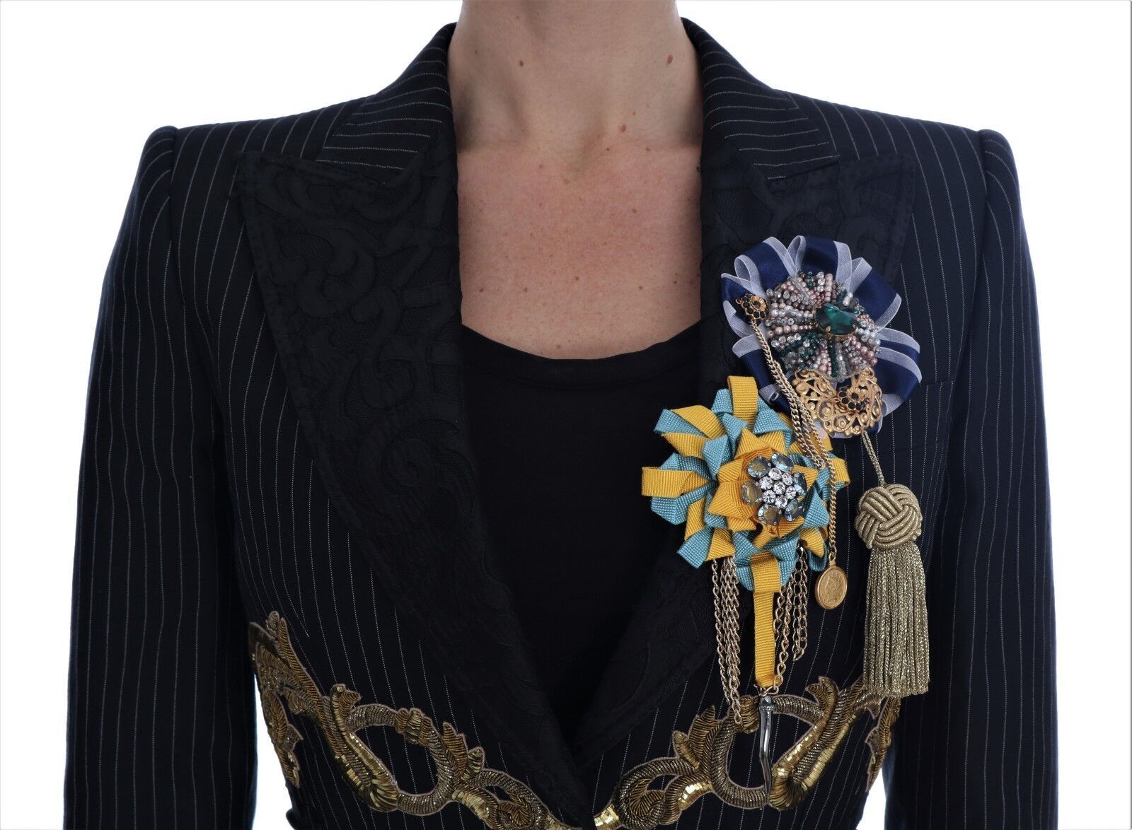Dolce & Gabbana Dark Gray Crystal Fairy Tale Blazer Women's Jacket