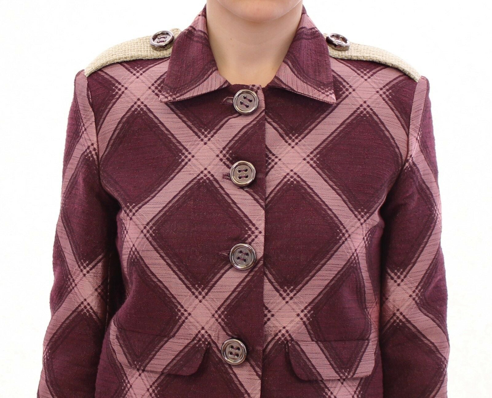 House of Holland Elegant Multicolor Check Print Women's Jacket
