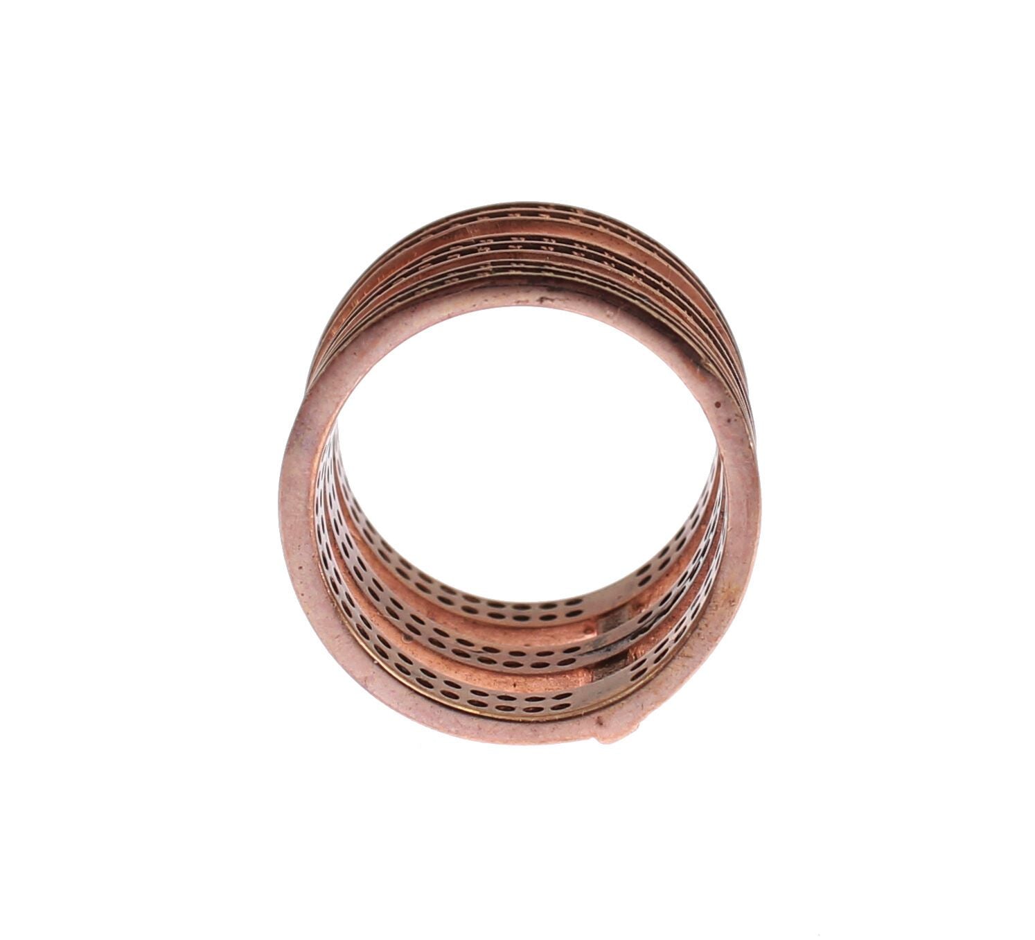 Nialaya Gold 925 Silver Clear CZ Pink Women's Ring